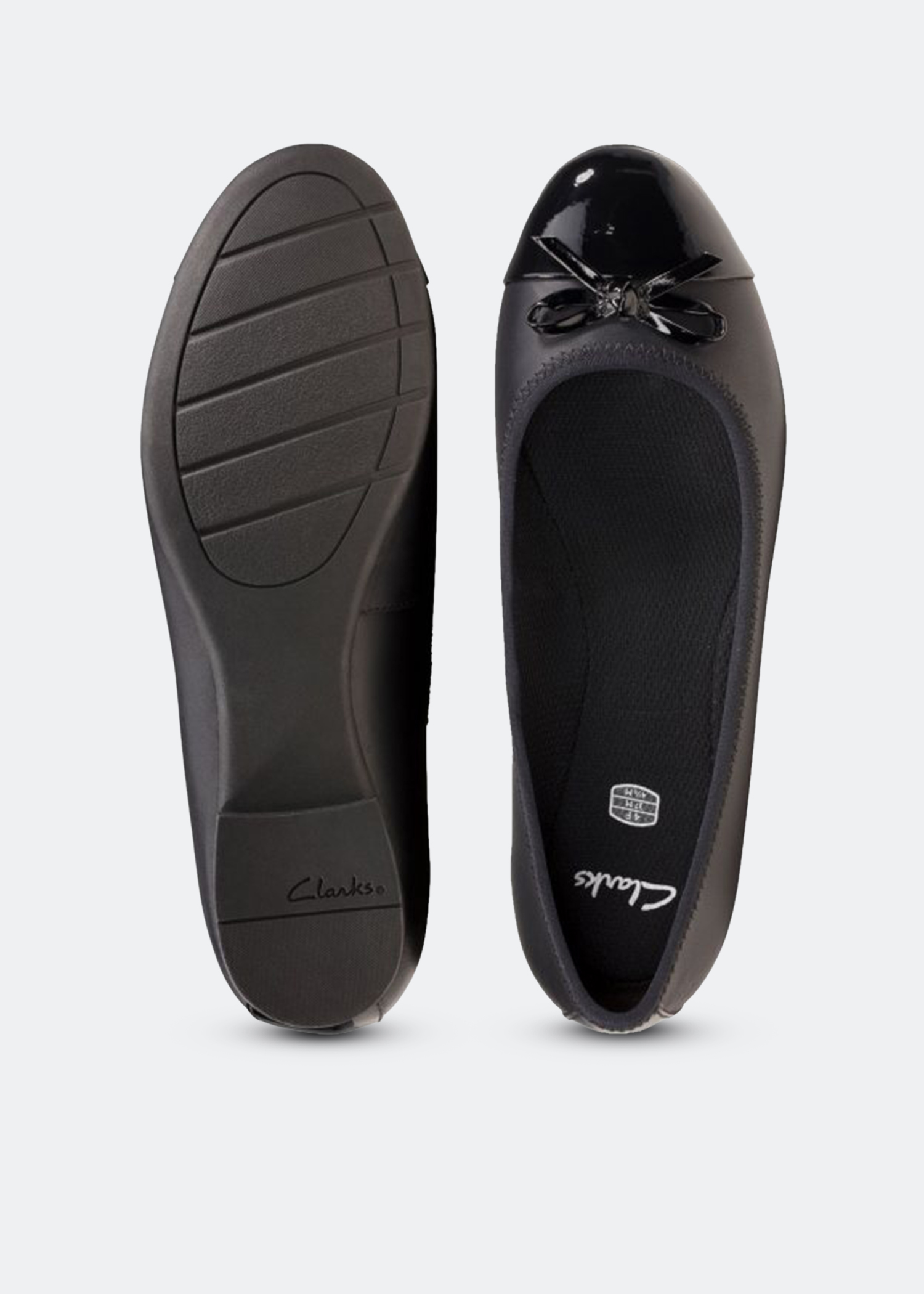 Clarks black ballet flats hot sale