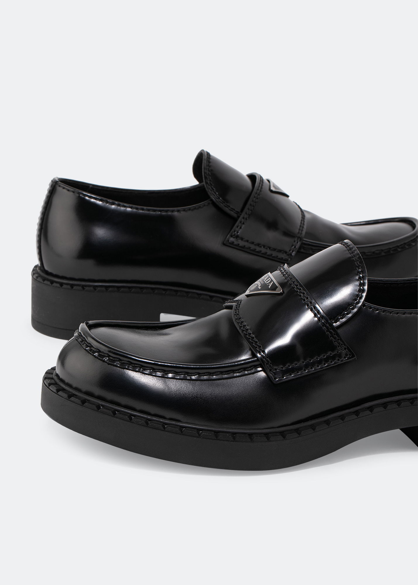 

Brushed leather loafers, Black