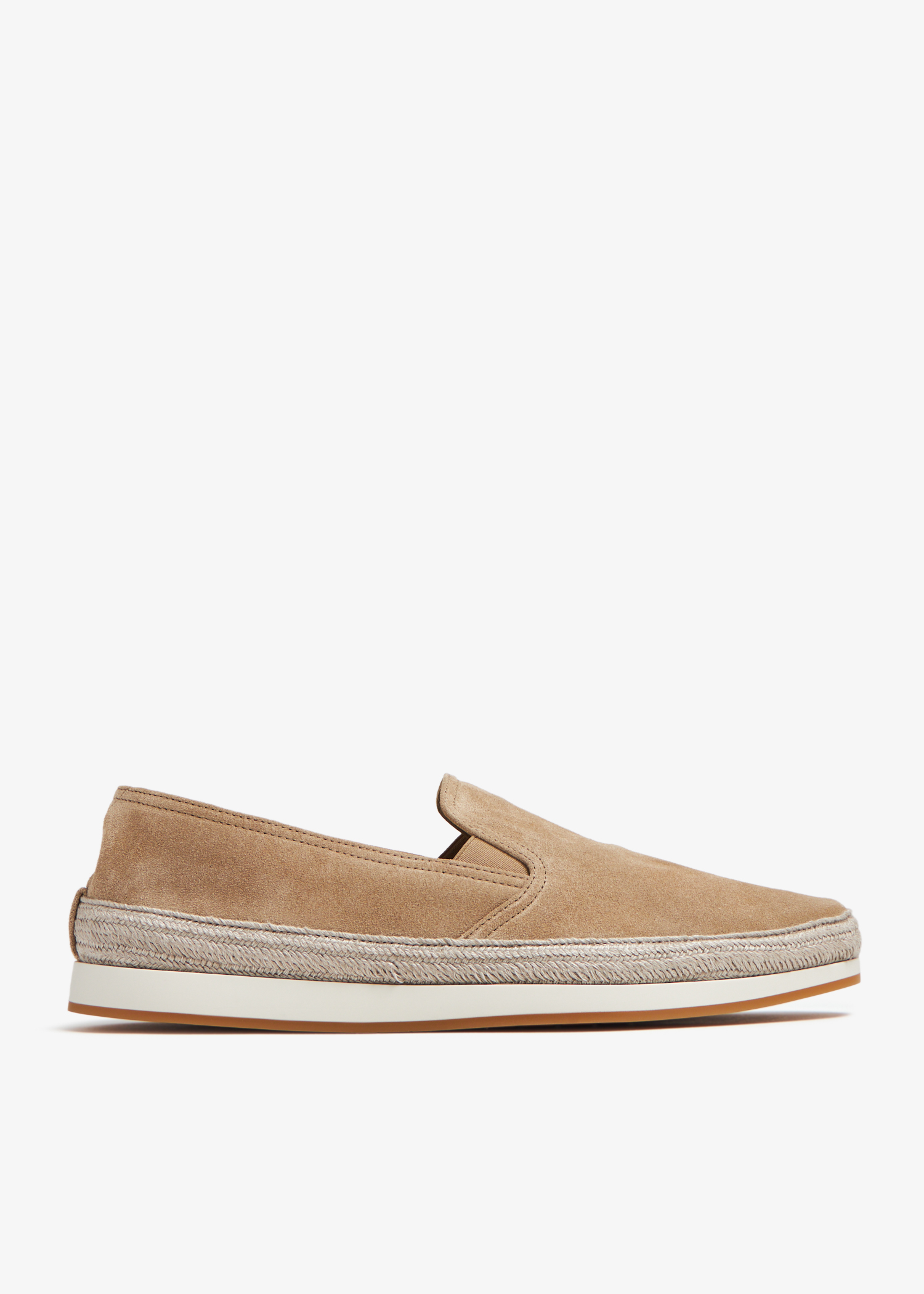 

Suede slip-on loafers, Beige