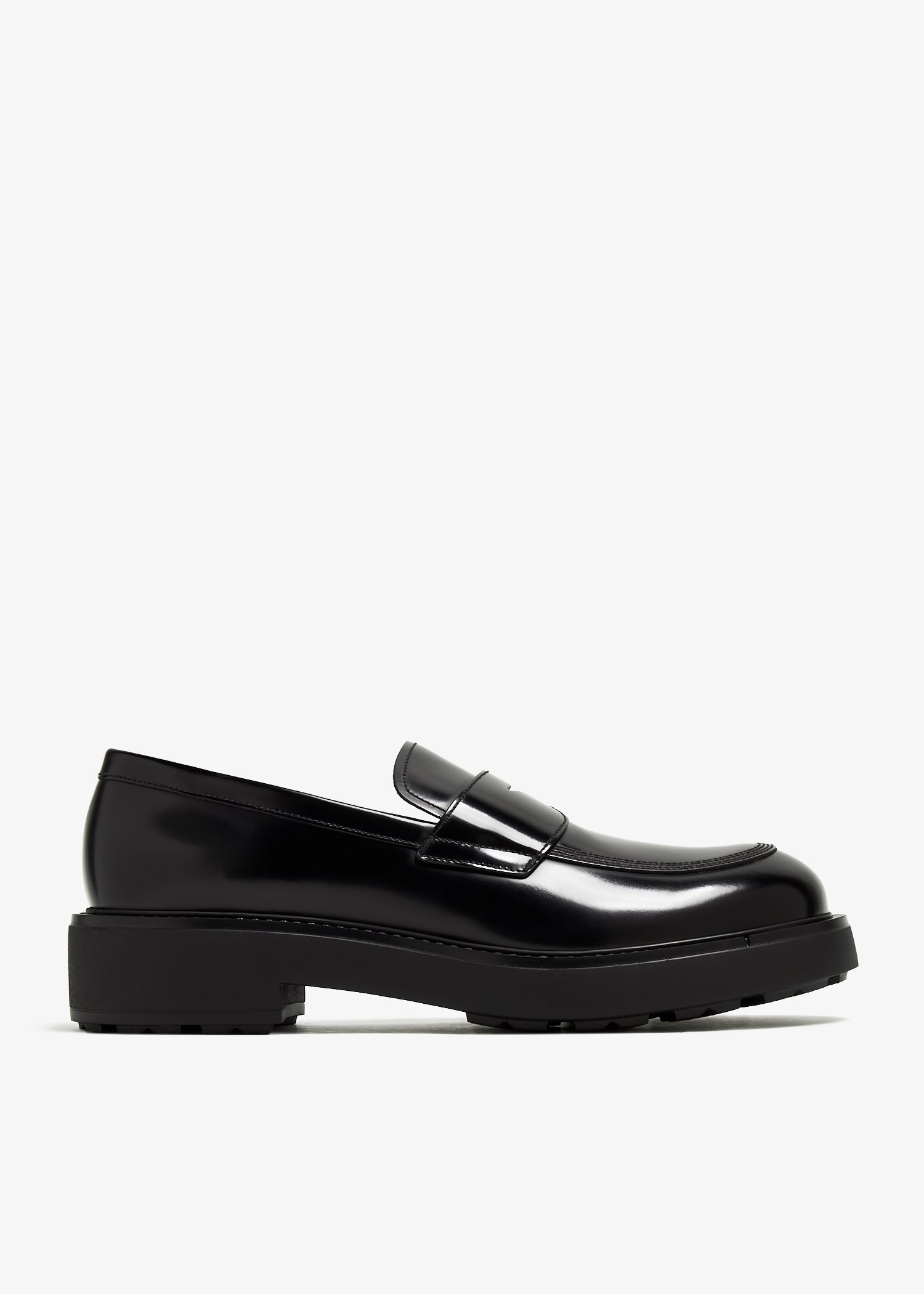 

Brushed leather loafers, Black