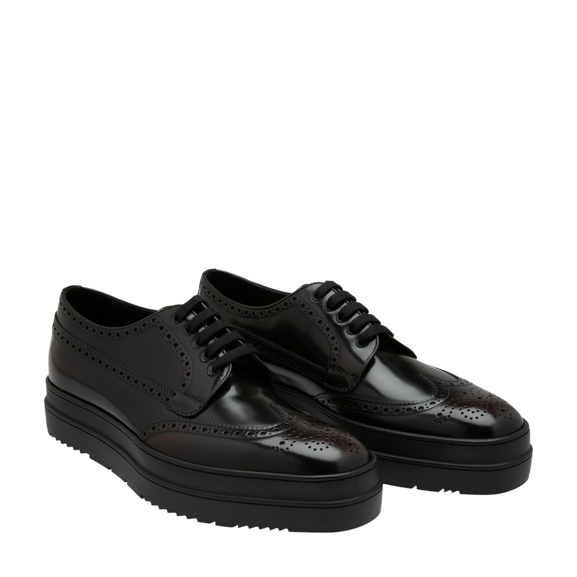 

Leather platform brogues, Black