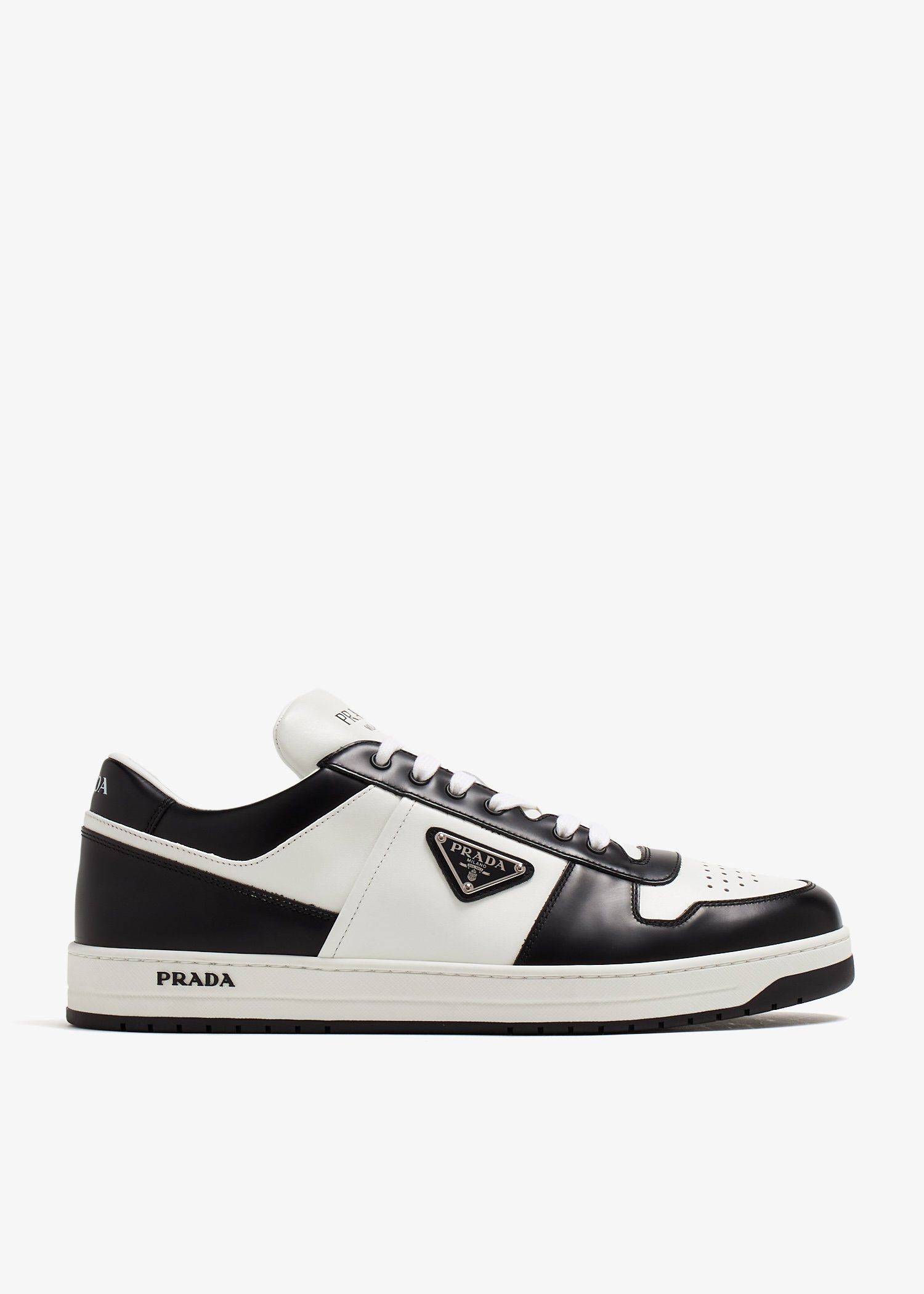 Prada Downtown leather sneakers for Men Black in KSA Level Shoes