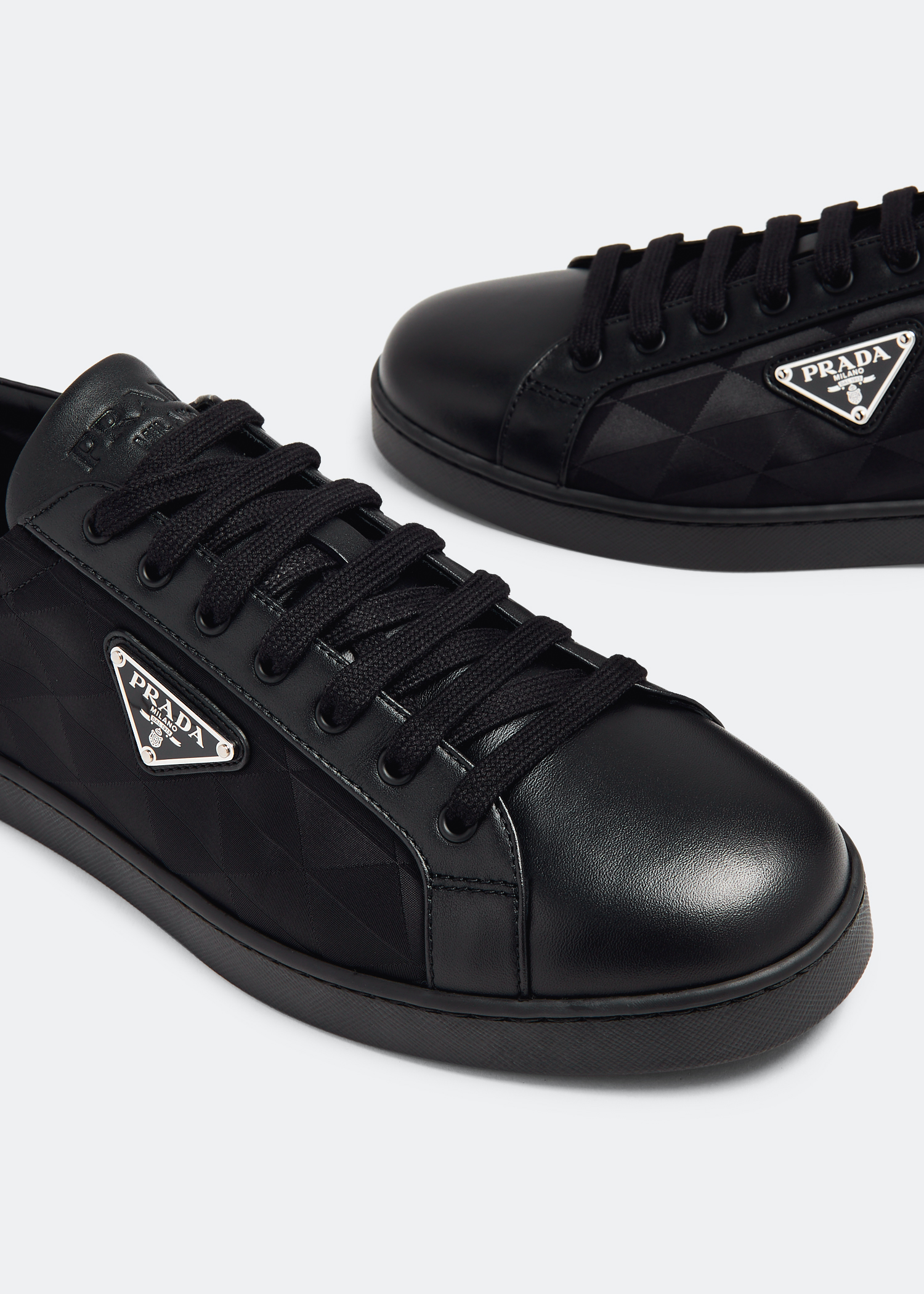 

Leather and nylon sneakers, Black