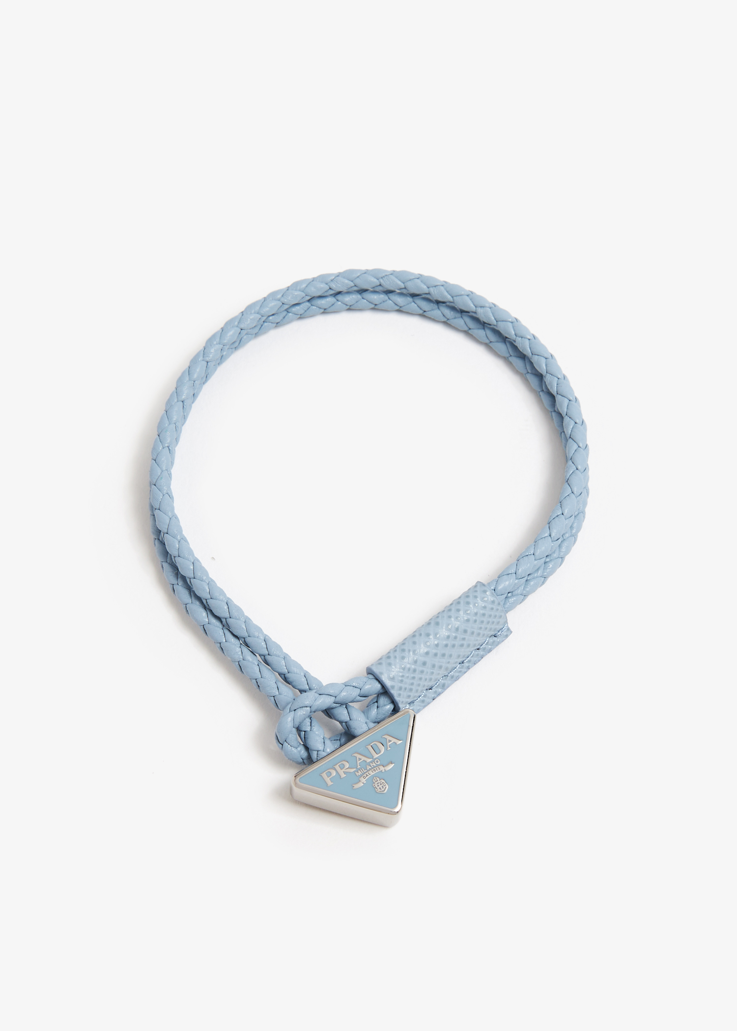 

Braided nappa leather bracelet, Blue