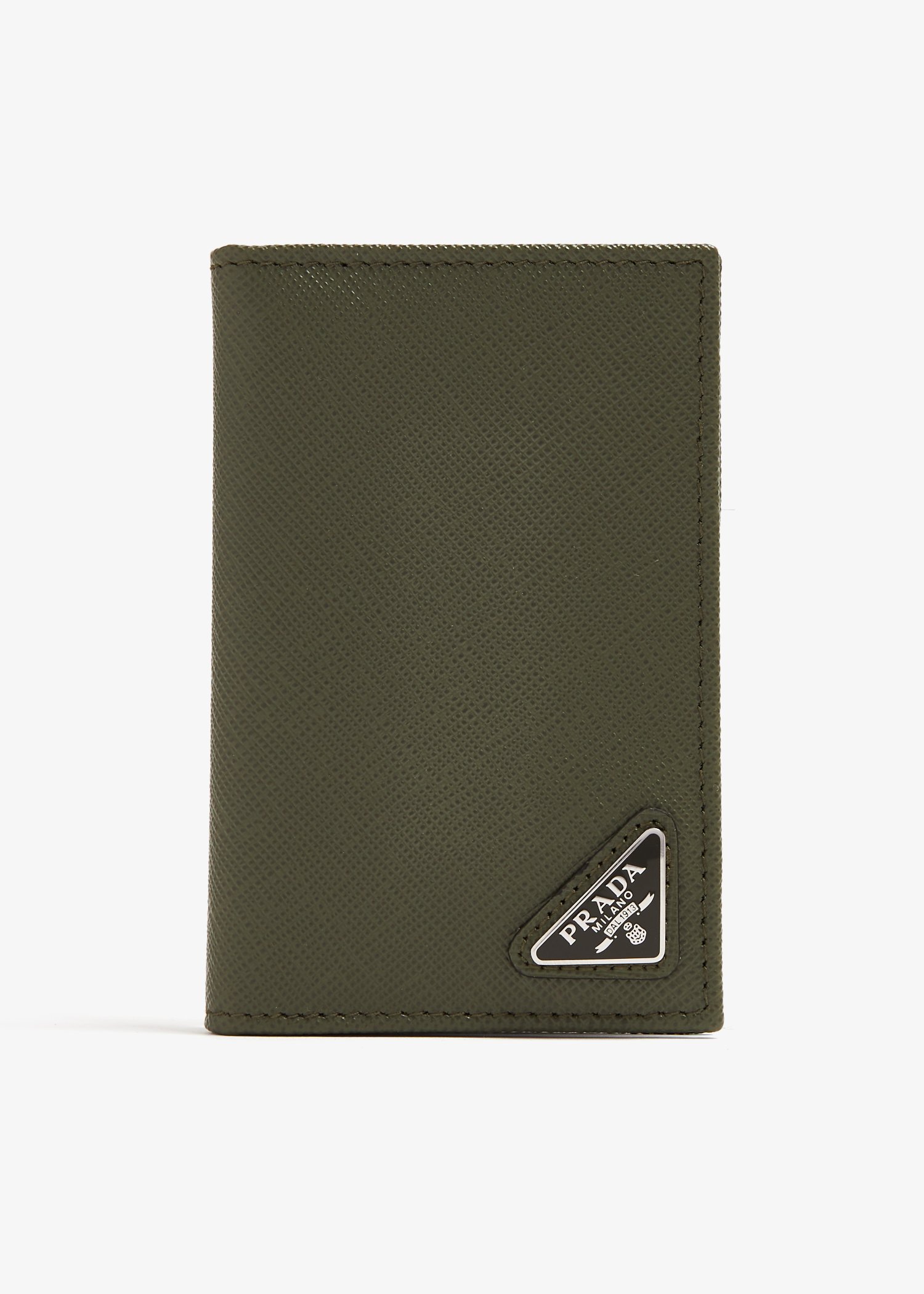 

Saffiano leather card holder, Green