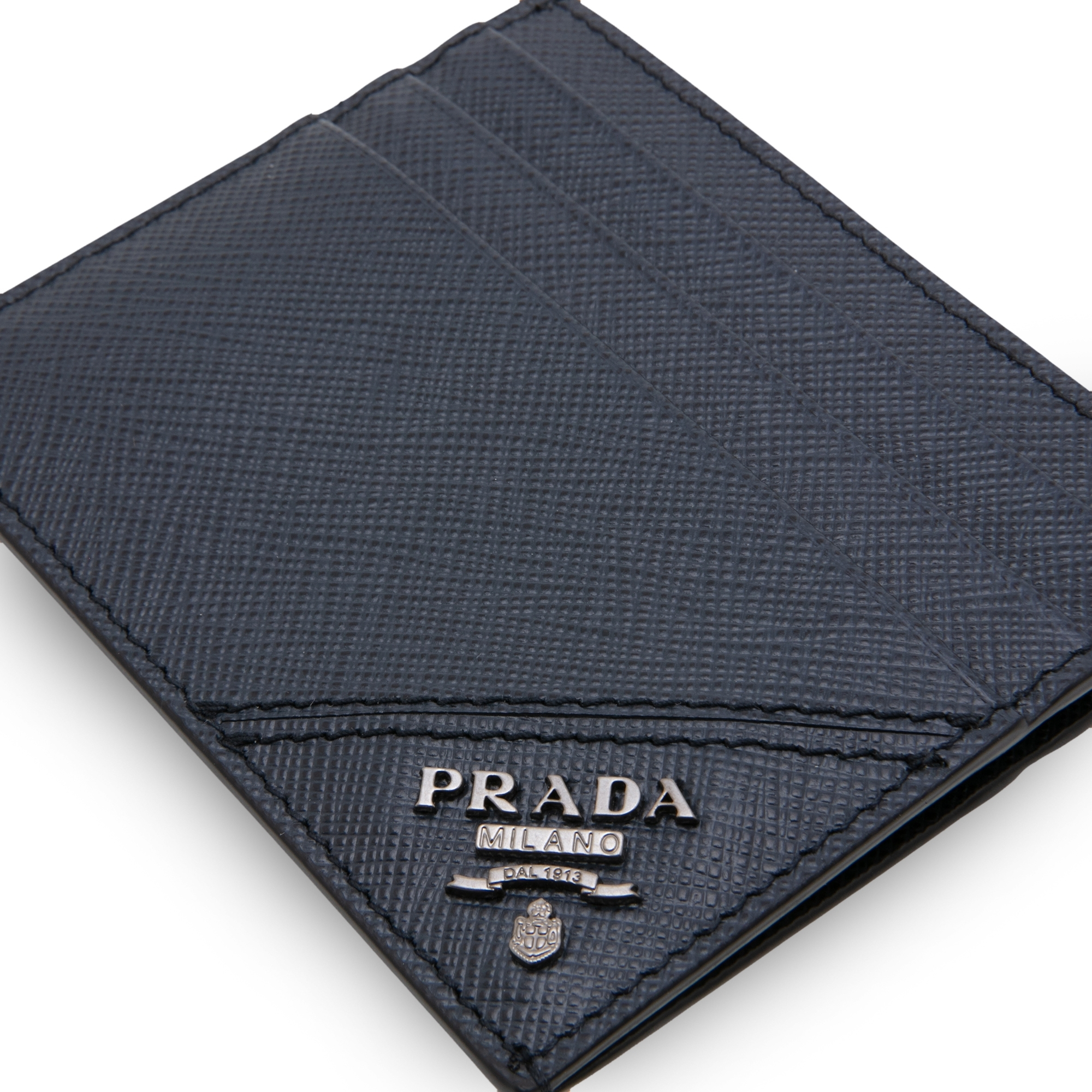 

Saffiano leather card holder, Blue