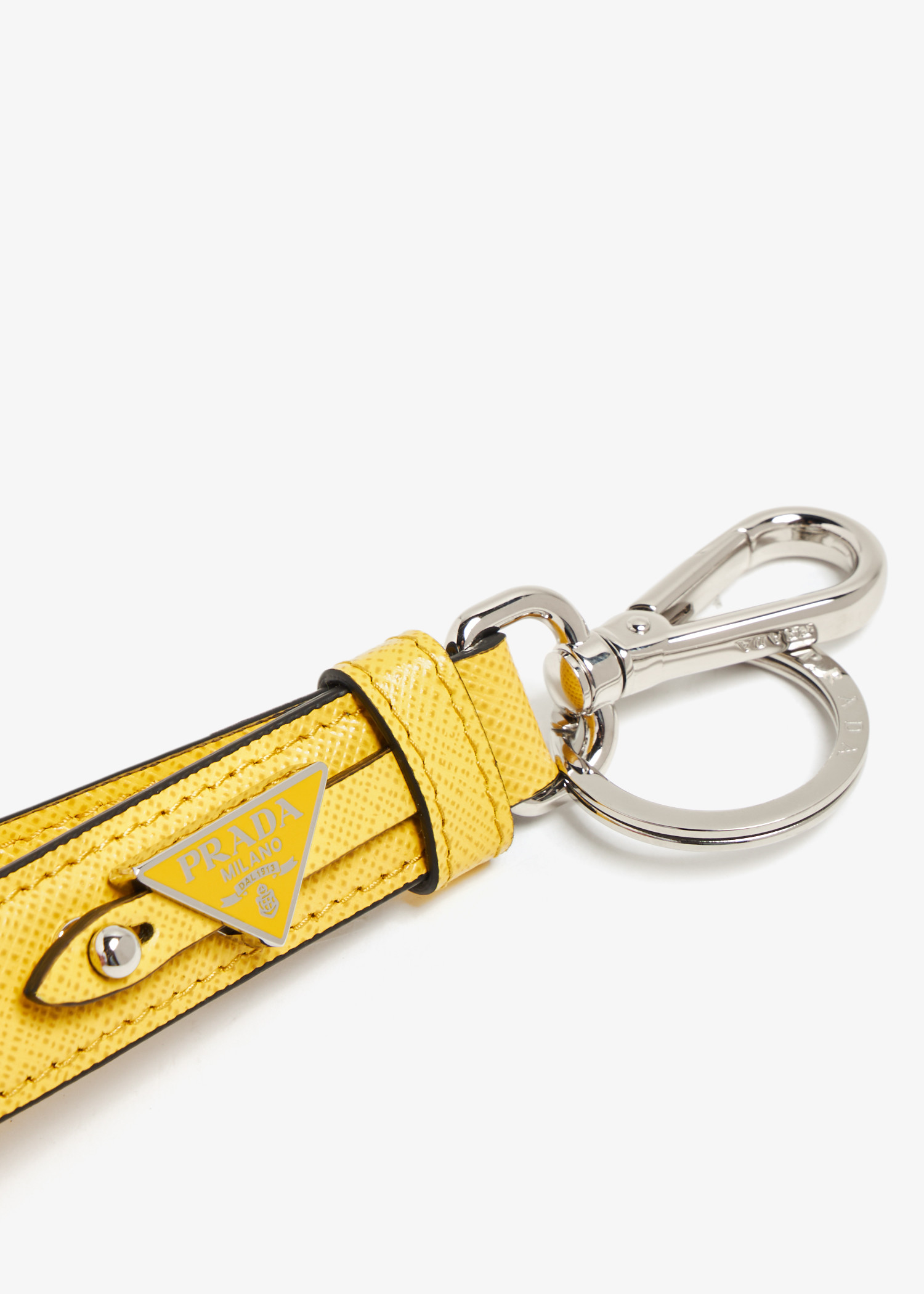 

Saffiano leather keychain, Yellow