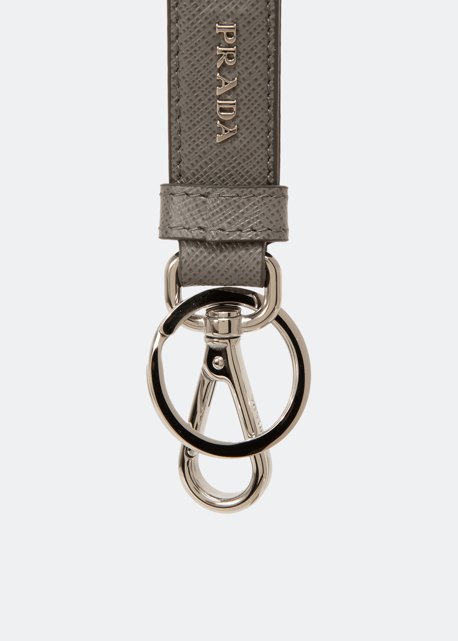 

Saffiano leather keychain, Grey