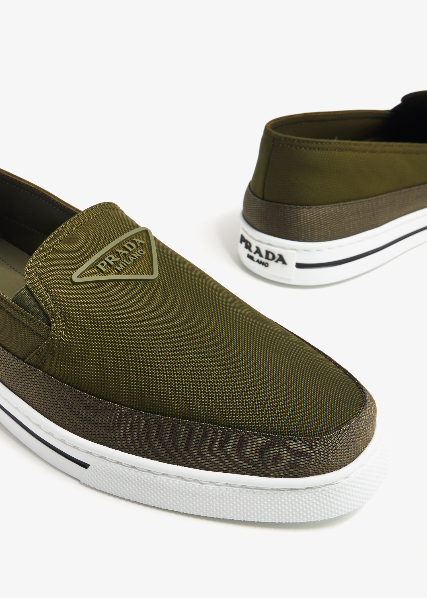 Prada Nylon slip-on sneakers for Men - Green in KSA | Level Shoes