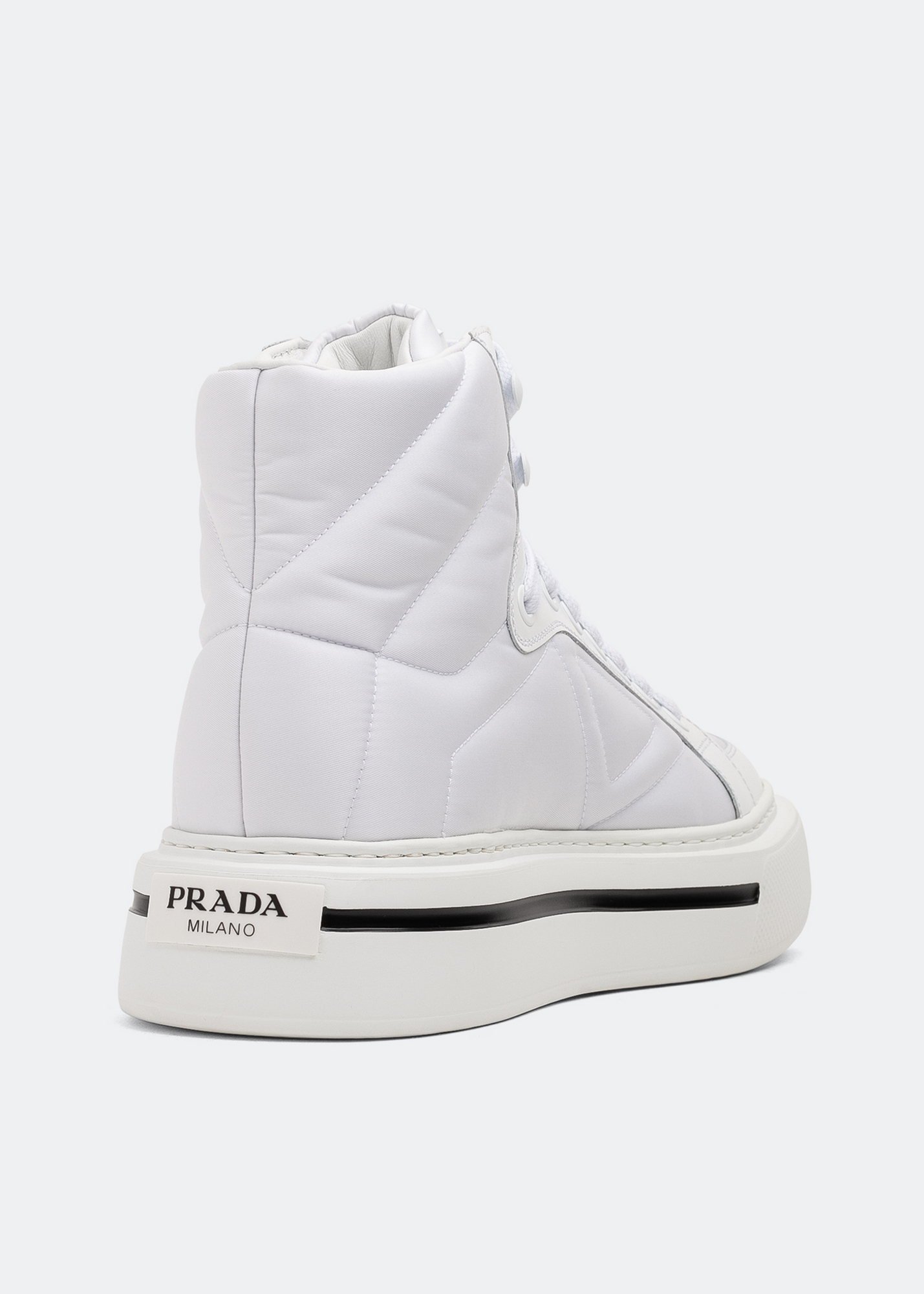 

Quilted high top sneakers, White