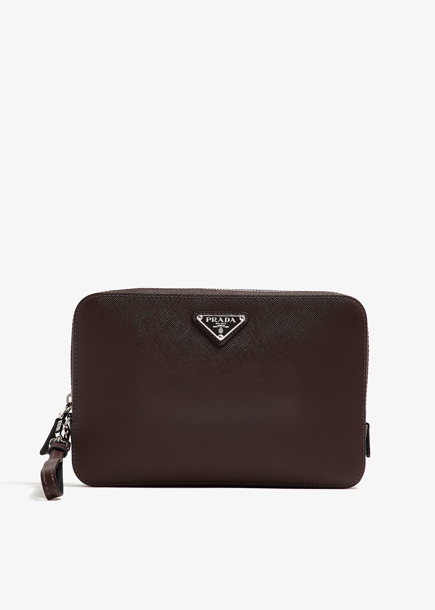 Prada textured leather pouch hotsell