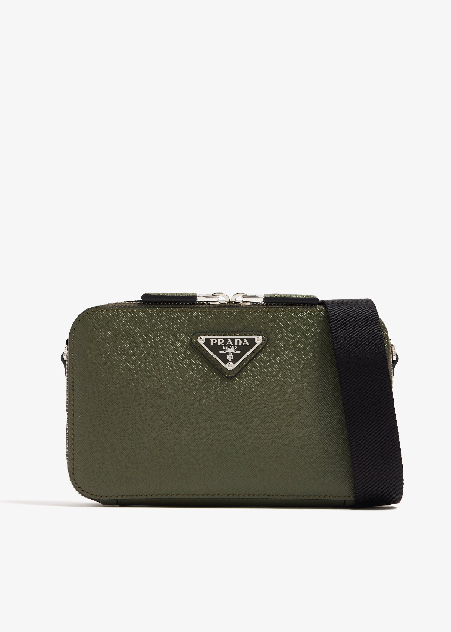 

Brique Saffiano leather bag, Green