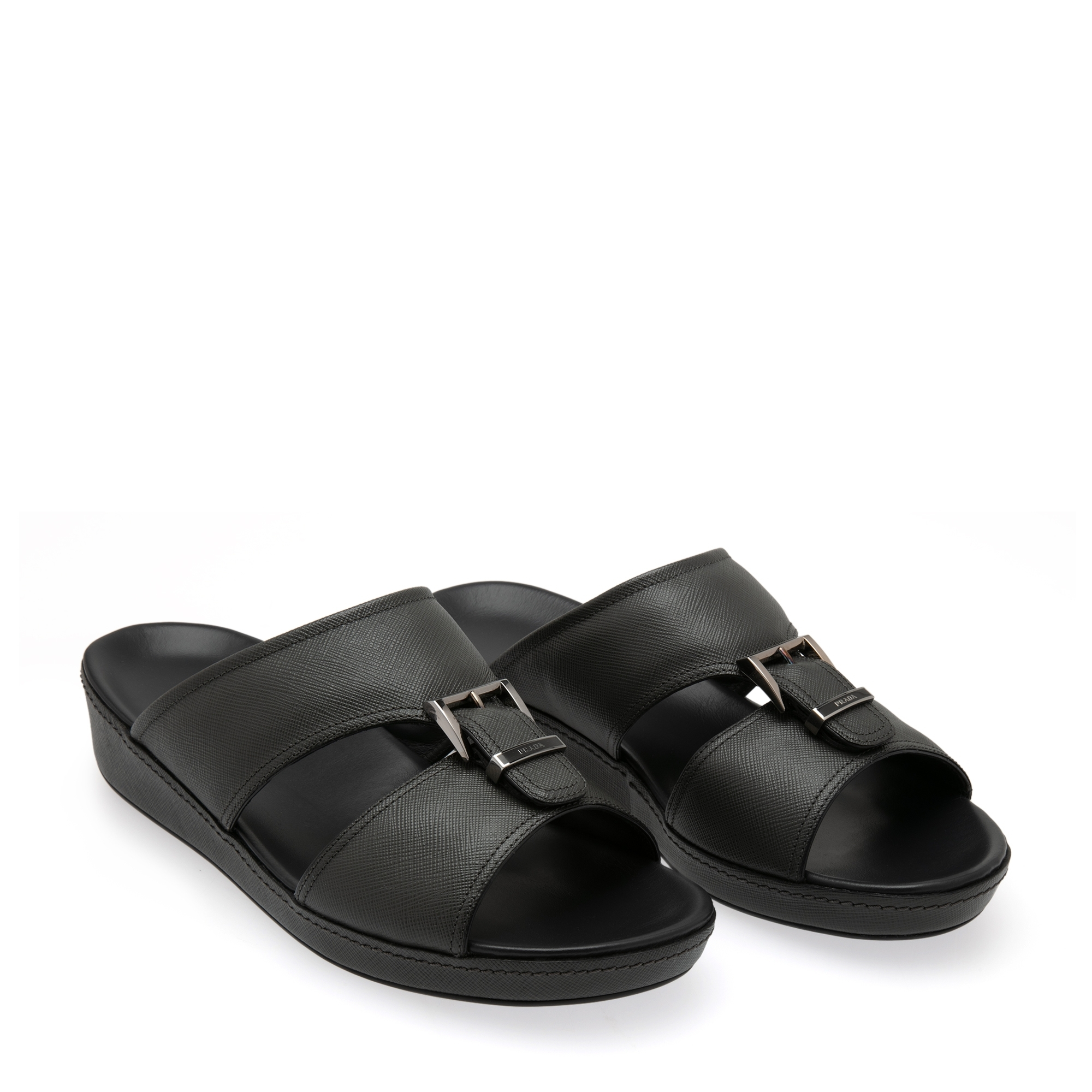 

Saffiano leather sandals, Grey