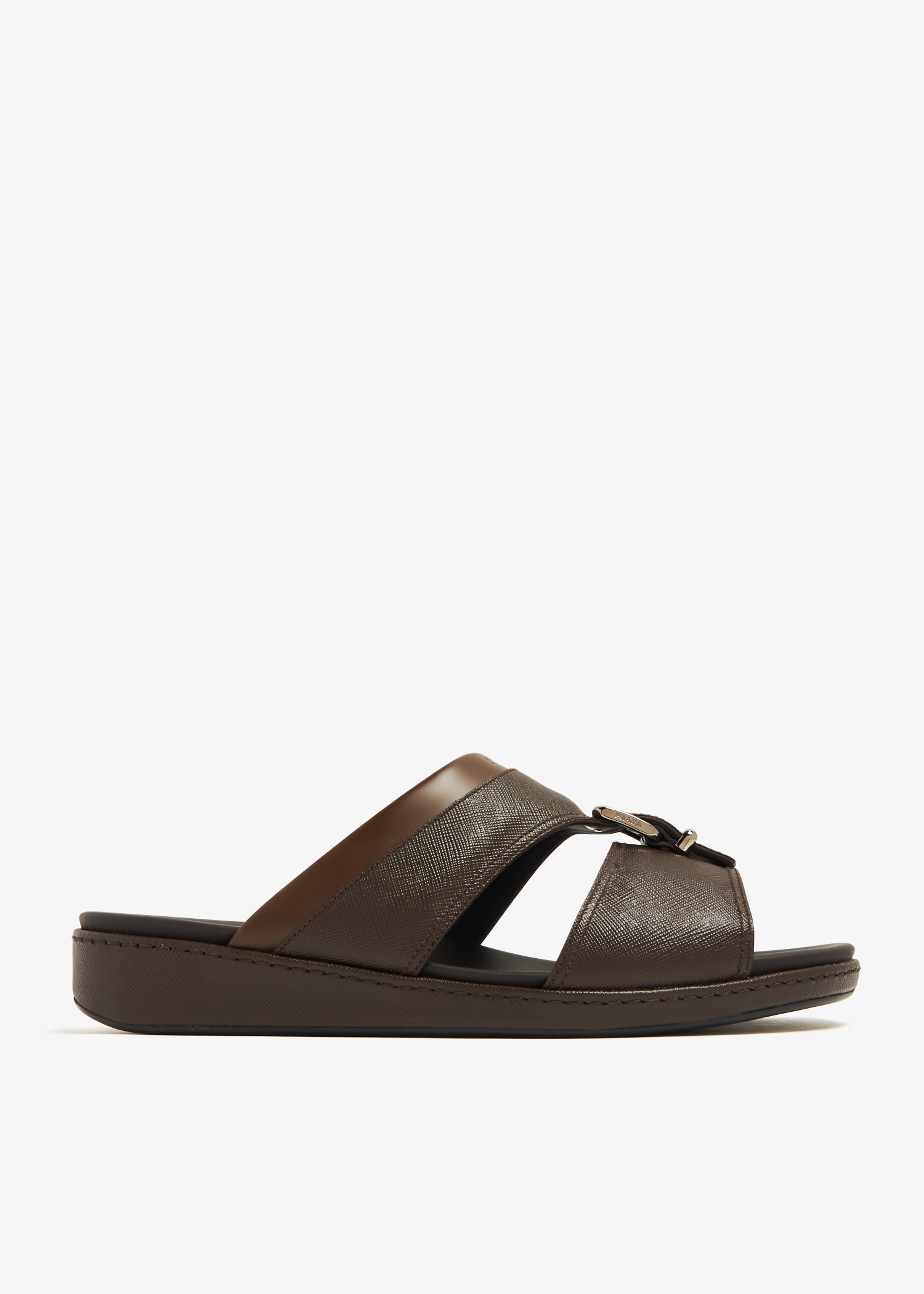 Prada Saffiano leather sandals for Men Brown in UAE Level Shoes