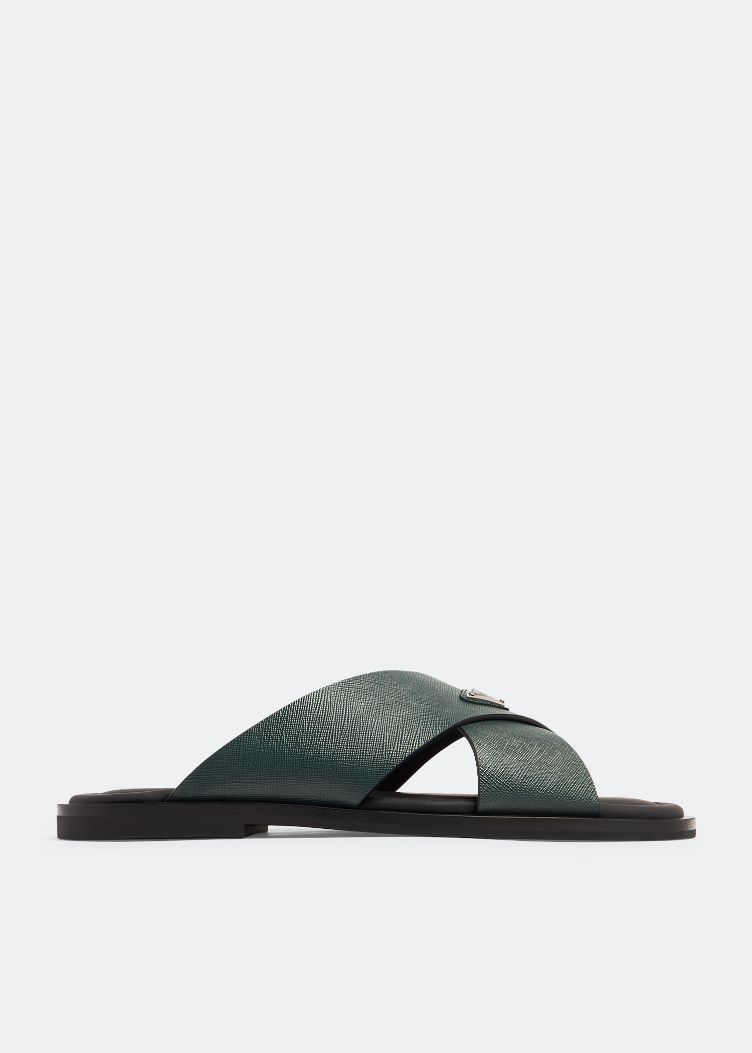 Prada Saffiano leather crisscross sandals for Men Green in UAE