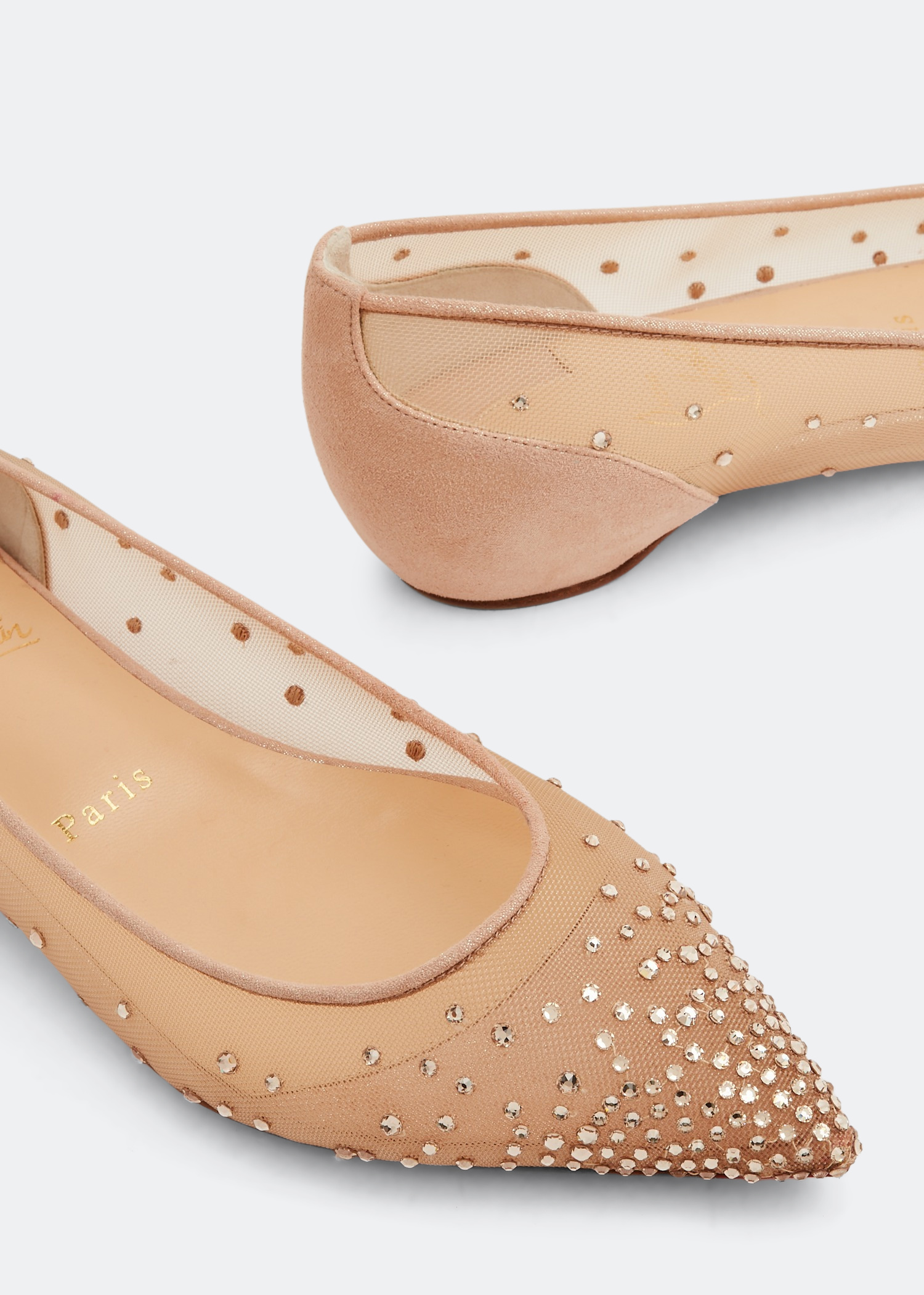 Christian Louboutin Follies Strass ballet flats for Women Beige in Bahrain Level Shoes