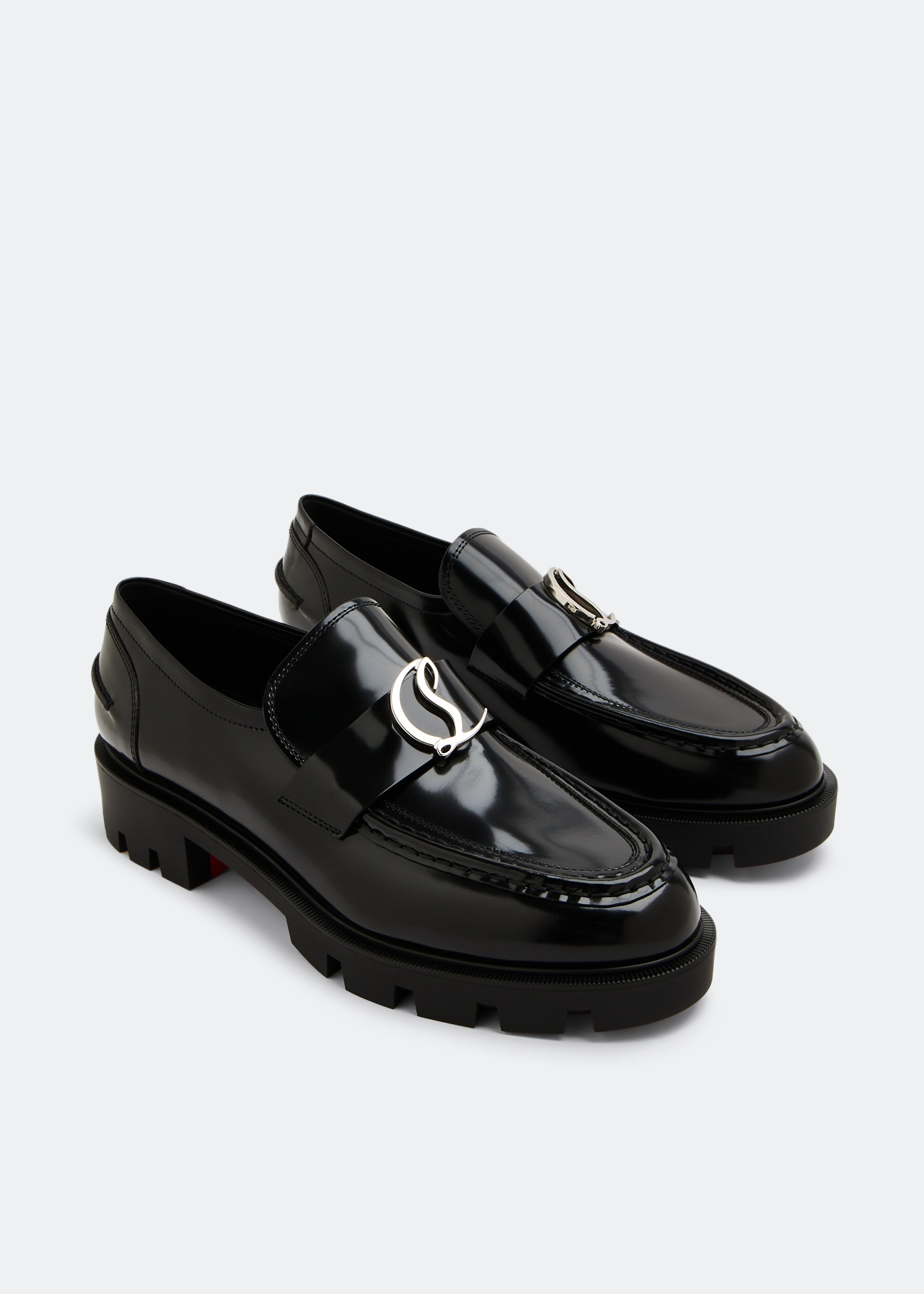 Christian Louboutin Black CL Moc Lug Loafers