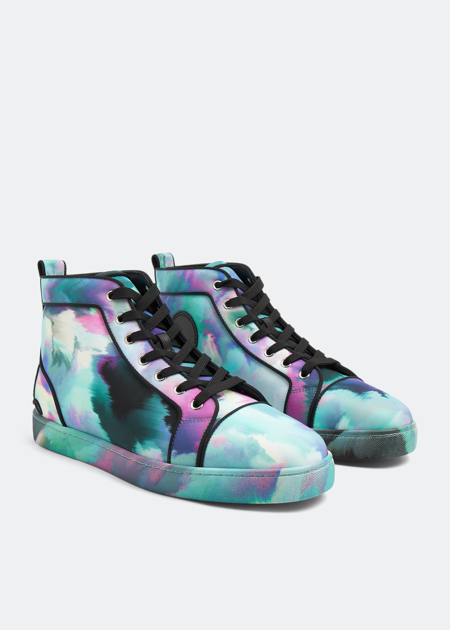 Fun Louis - High-top sneakers - Fabric Melancholia print - Multicolor -  Christian Louboutin