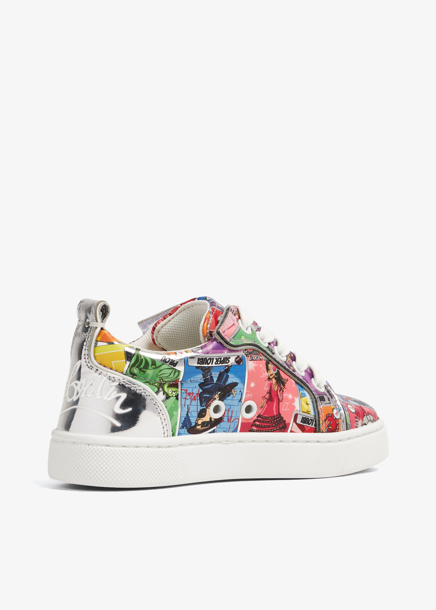 Funnytopi Printed Leather Sneakers in Multicoloured - Christian Louboutin  Kids