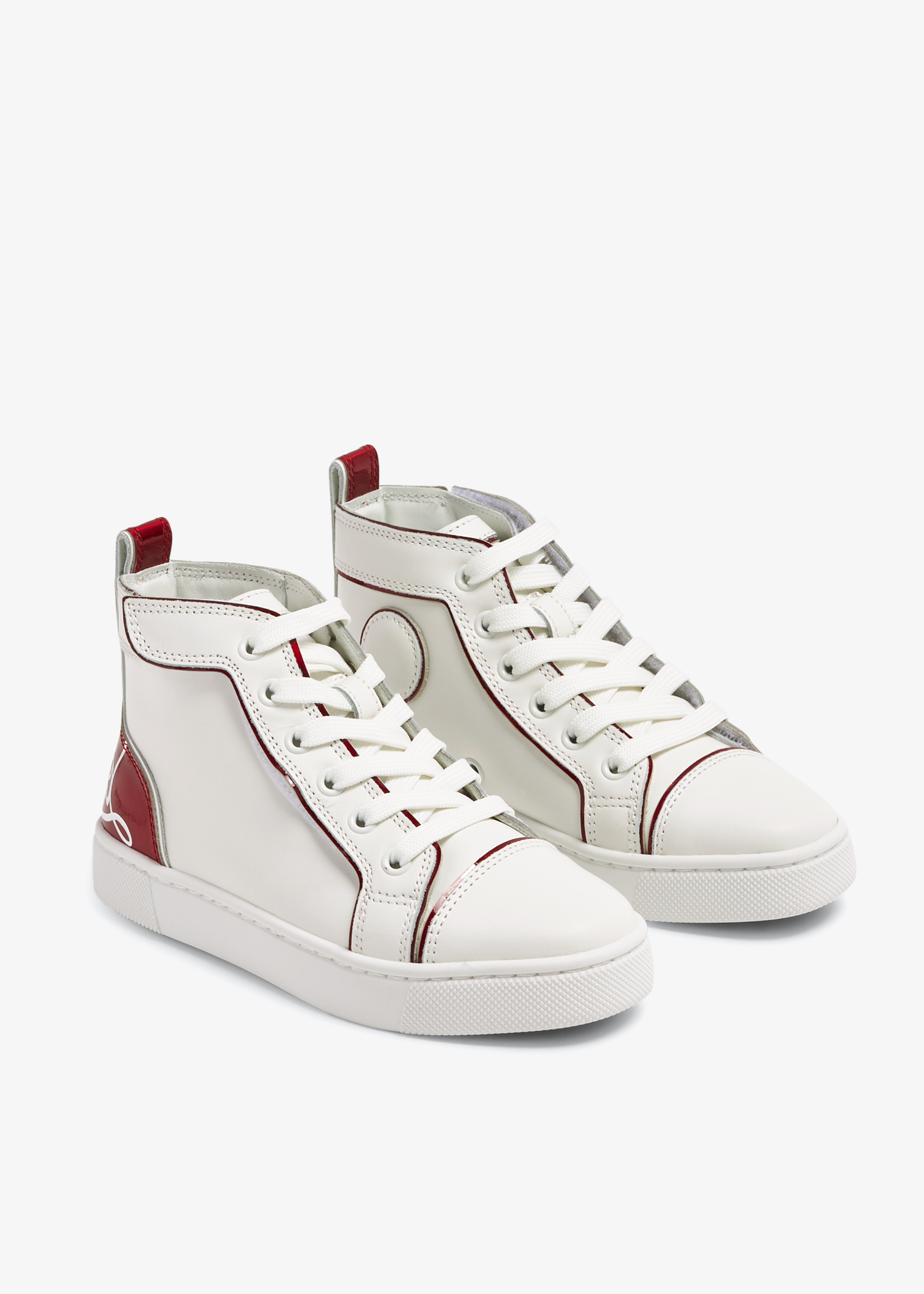 Funnytopi High Top Leather Sneakers in White - Christian Louboutin