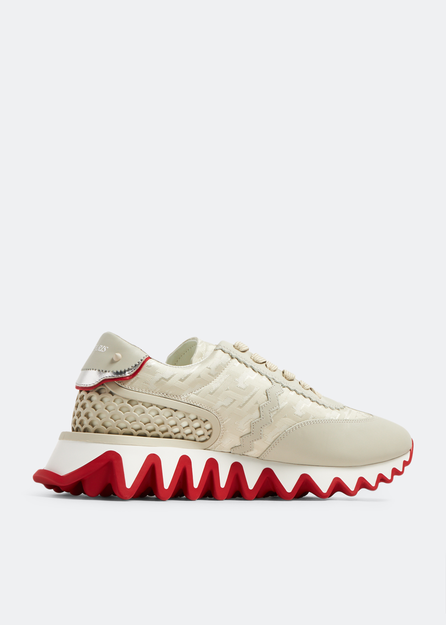 CHRISTIAN LOUBOUTIN: Loubishark sneakers in leather - White