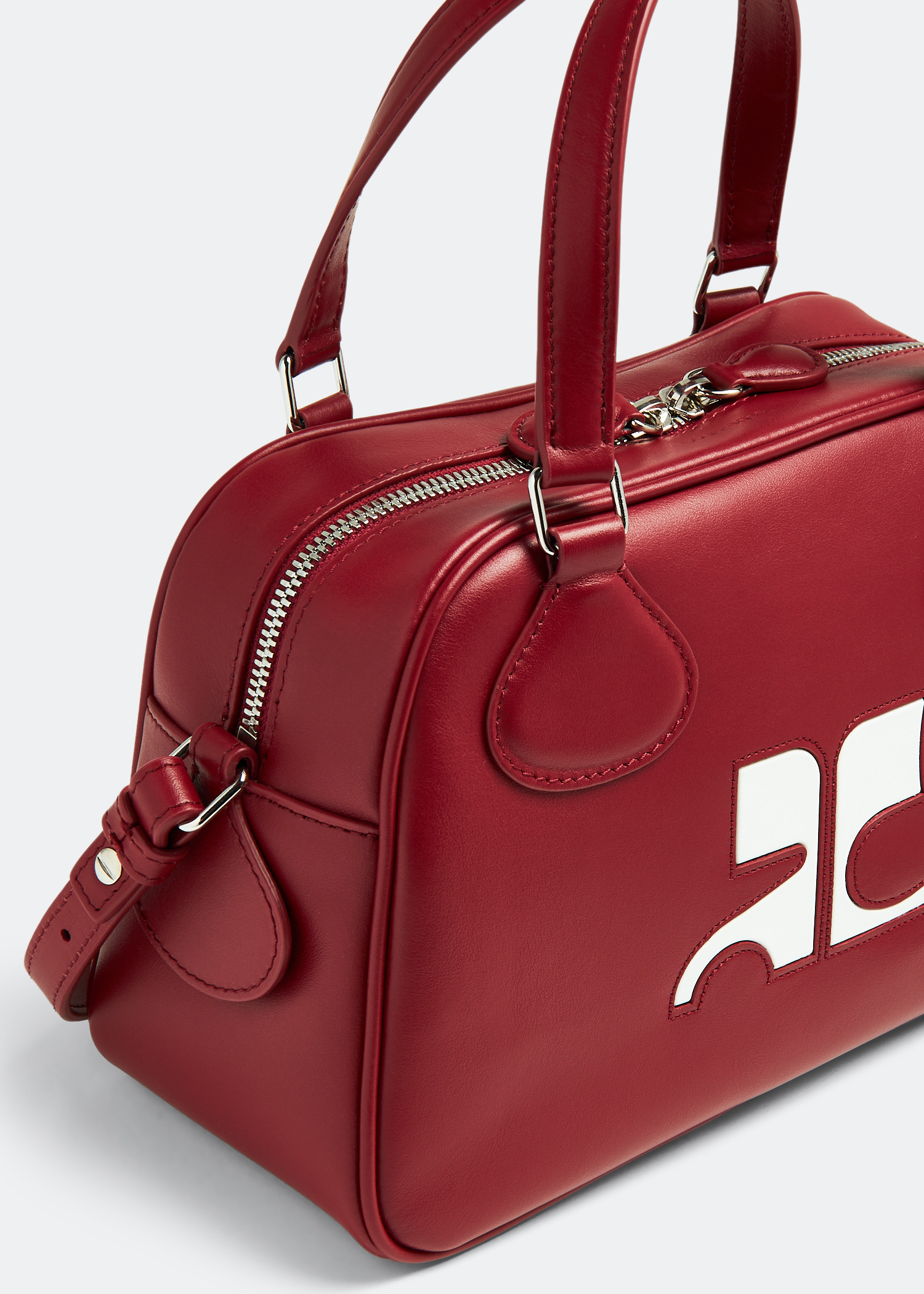 Courrèges ReEdition leather bowling bag for Women - Red in UAE 