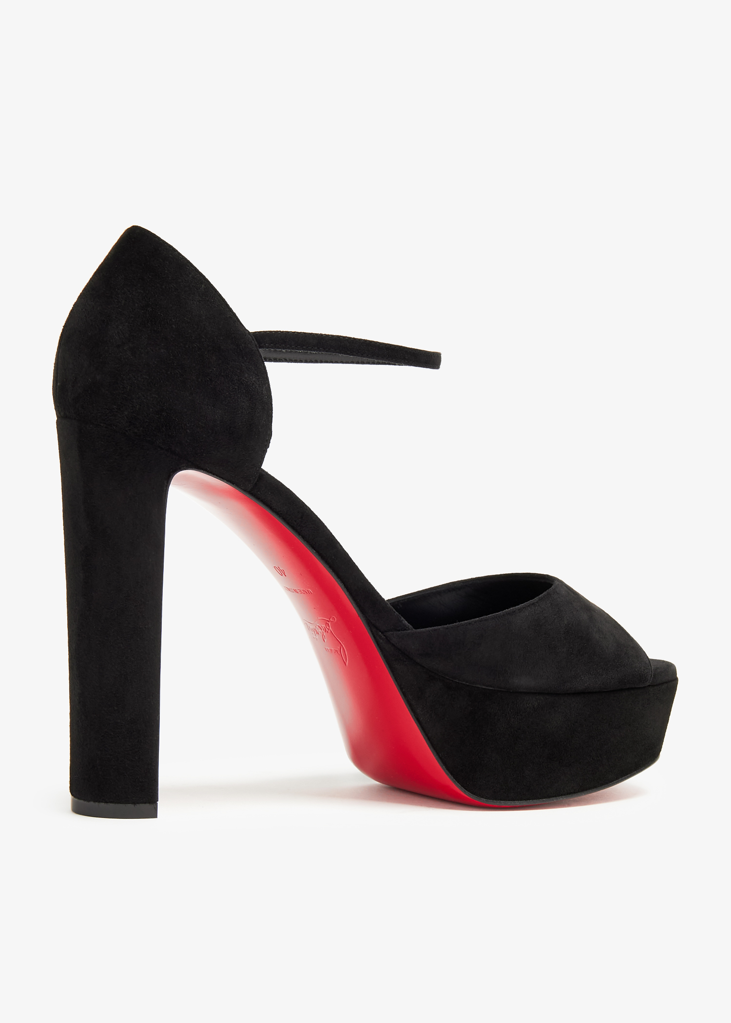 Christian Louboutin Sandaloo 130 velour sandals for Women Black in UAE Level Shoes