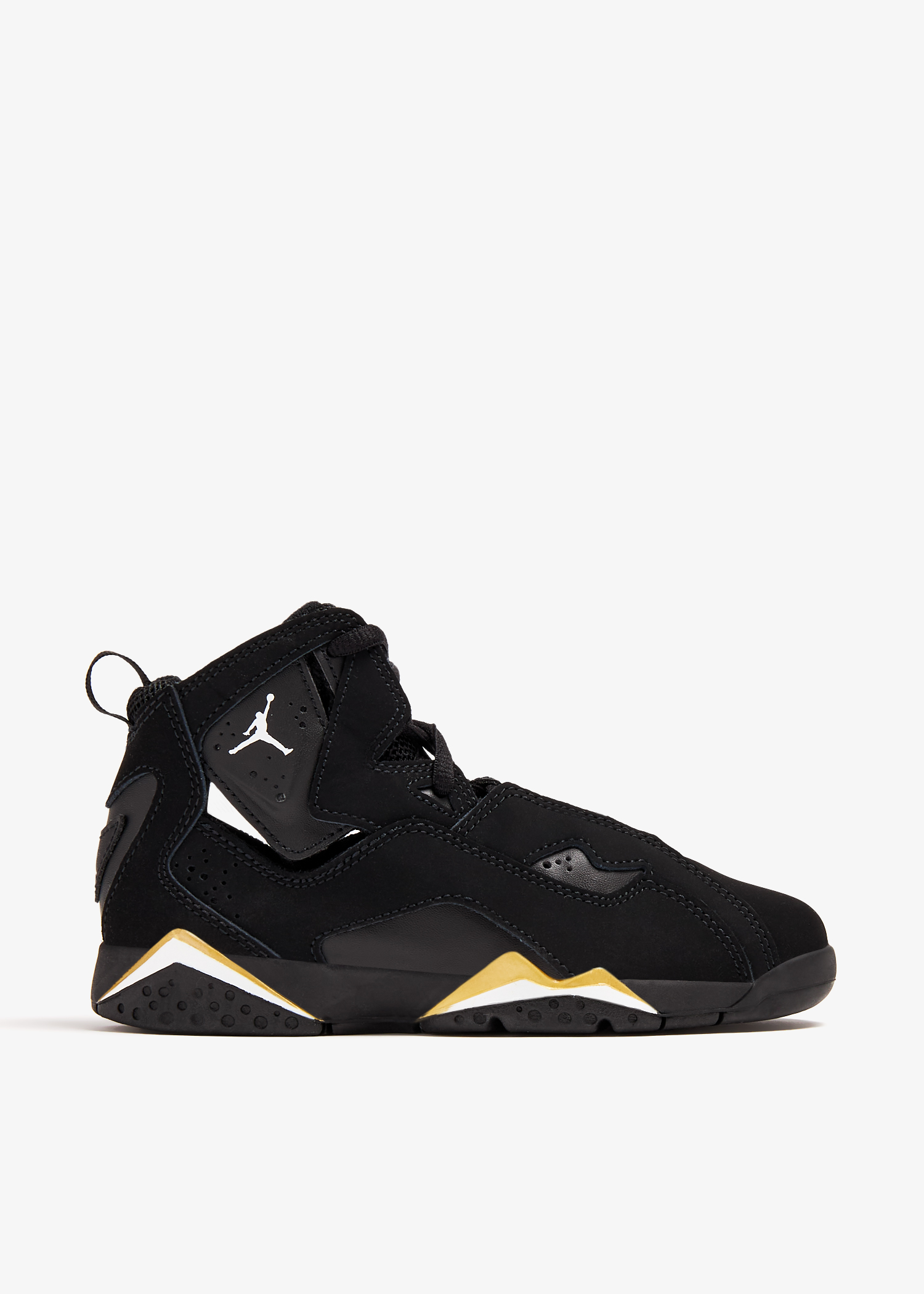 Jordan true flight black and gold best sale