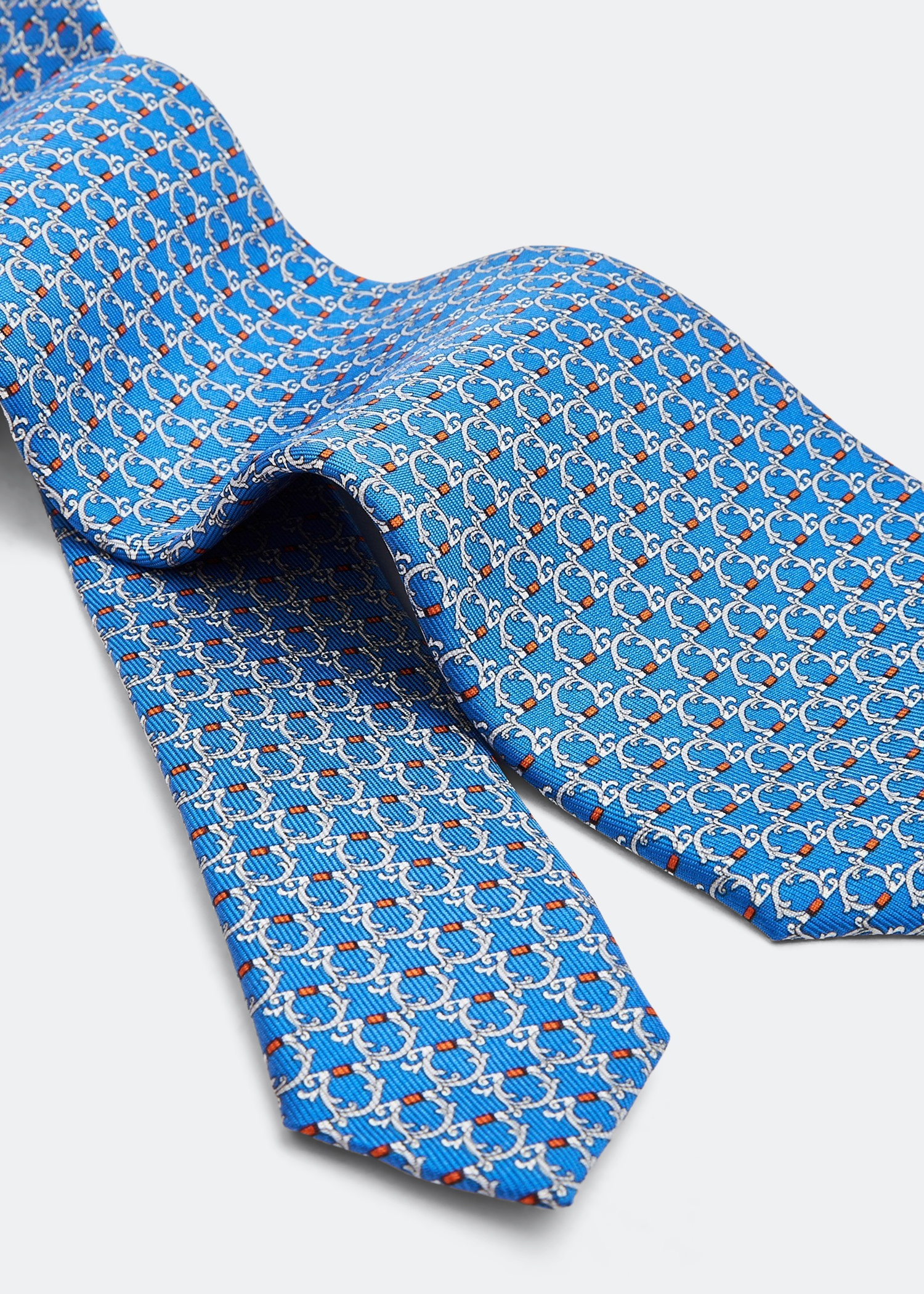 

Gancini print tie, Blue