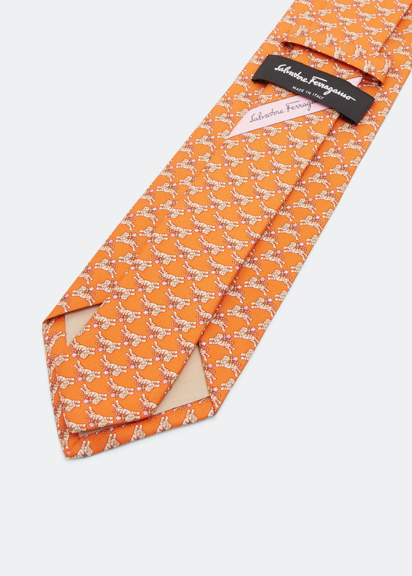 

Printed silk tie, Orange