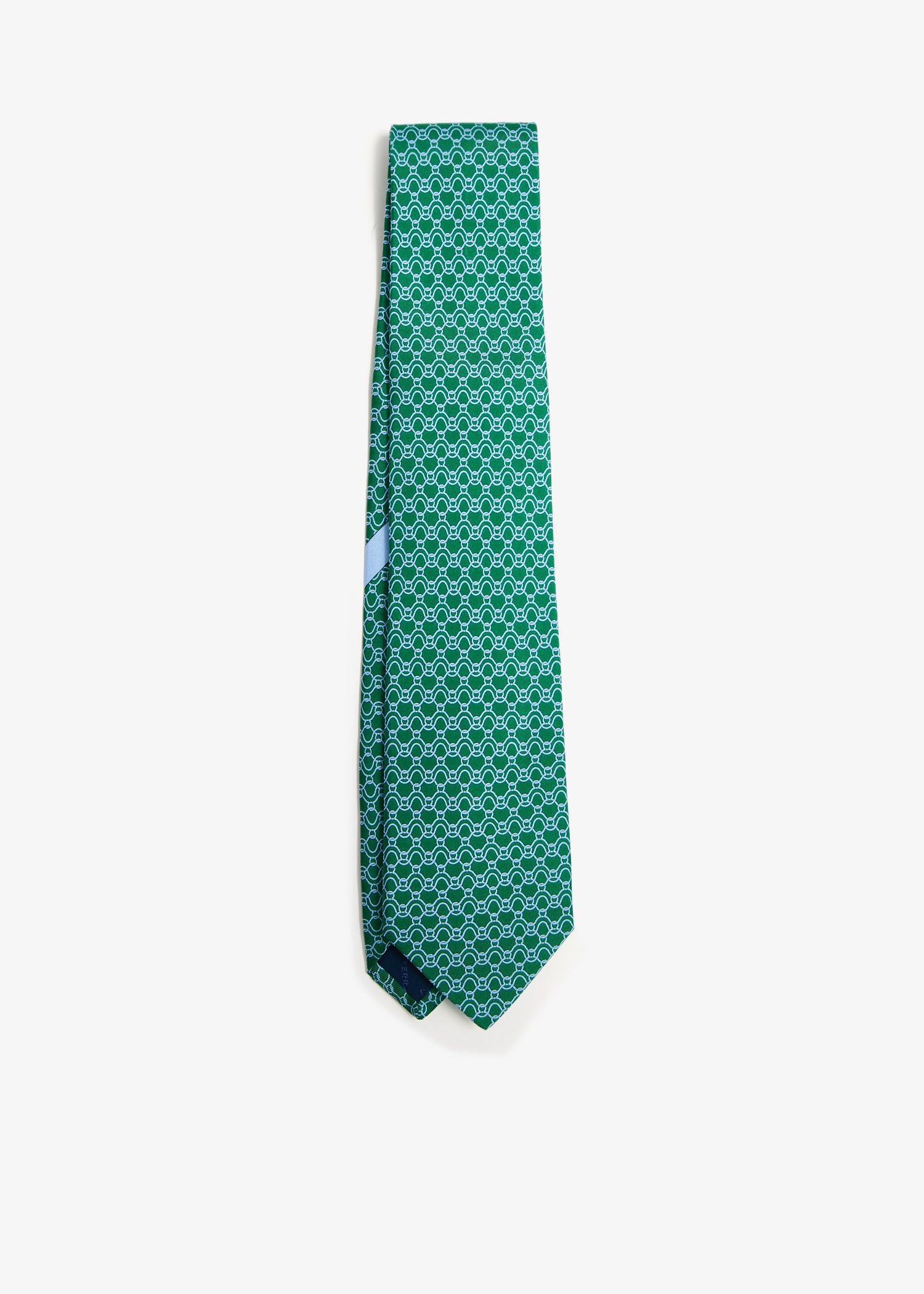 

Wave print silk tie, Green