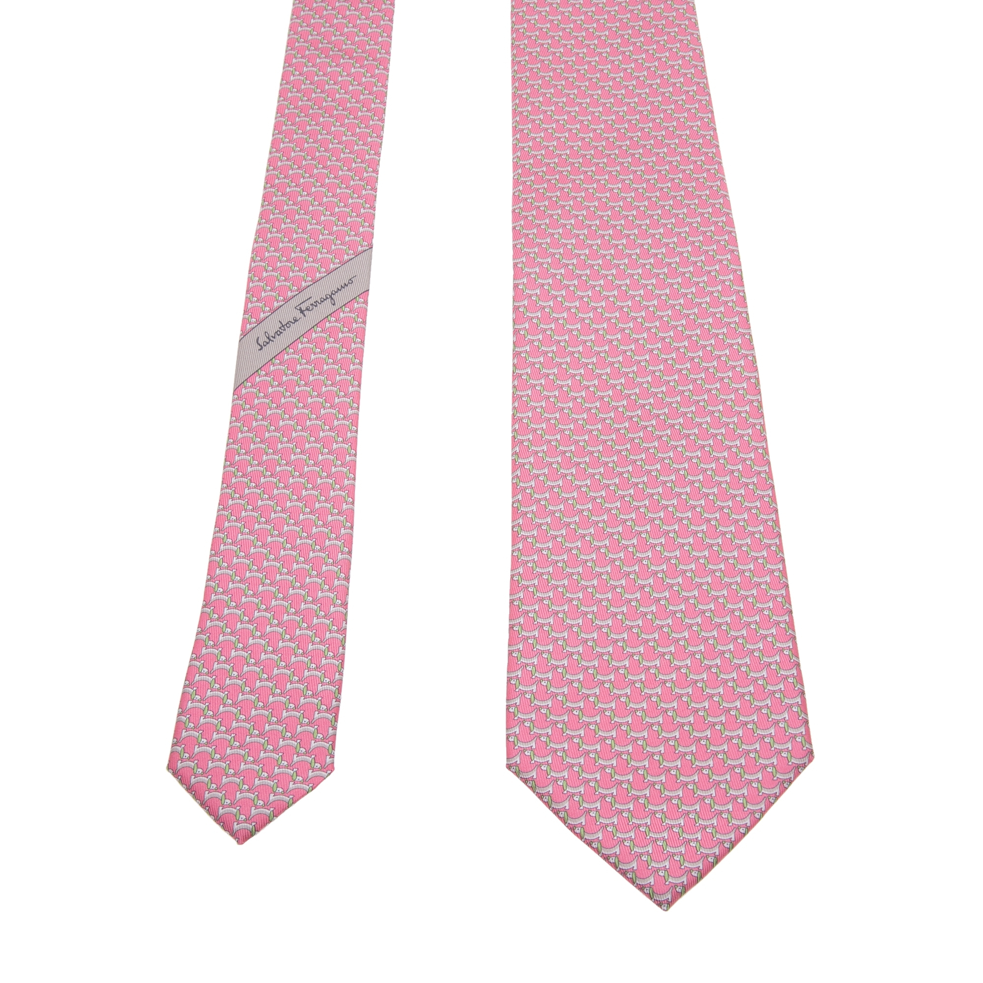 

Puppy print tie, Pink