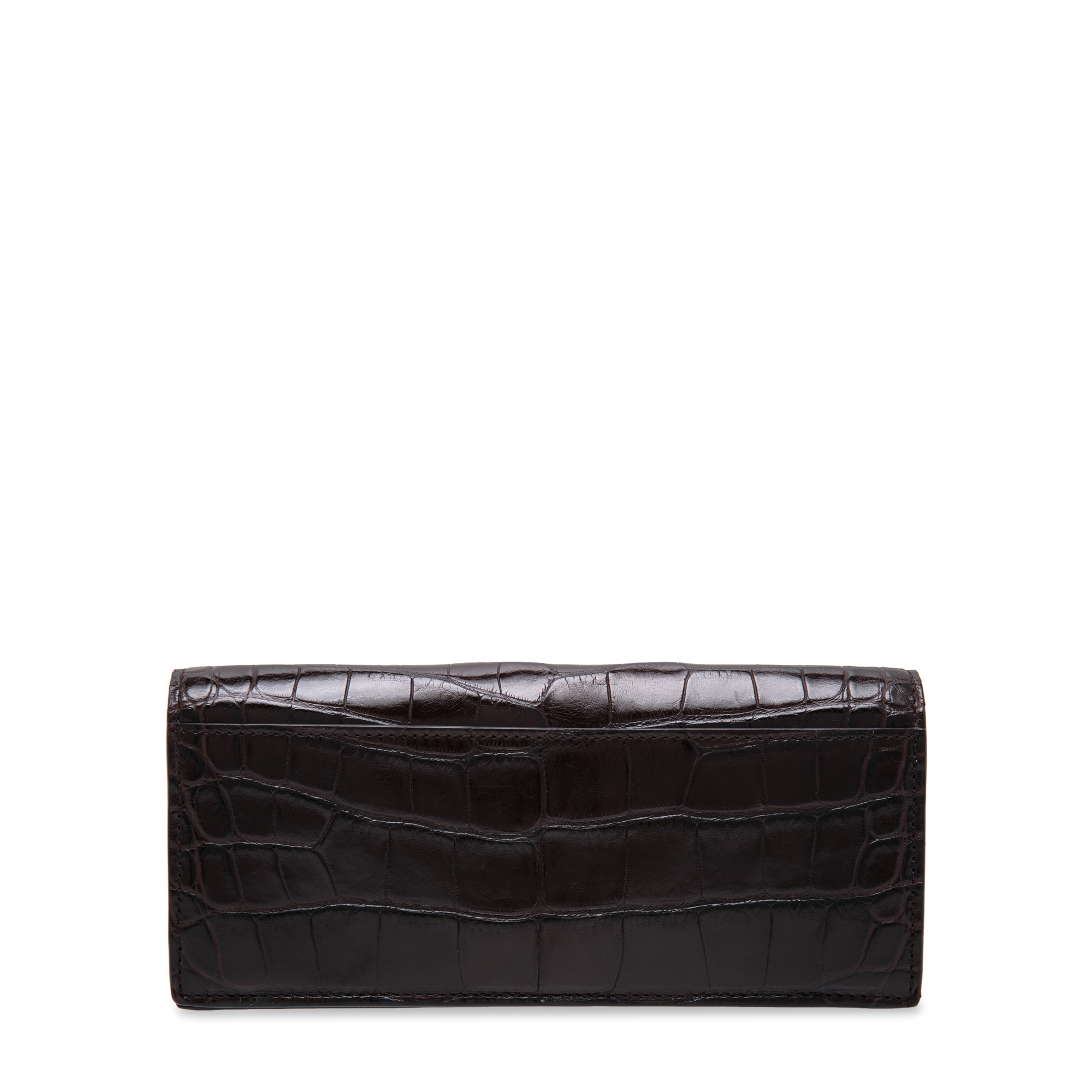 

Crocodile-embossed leather wallet, Black