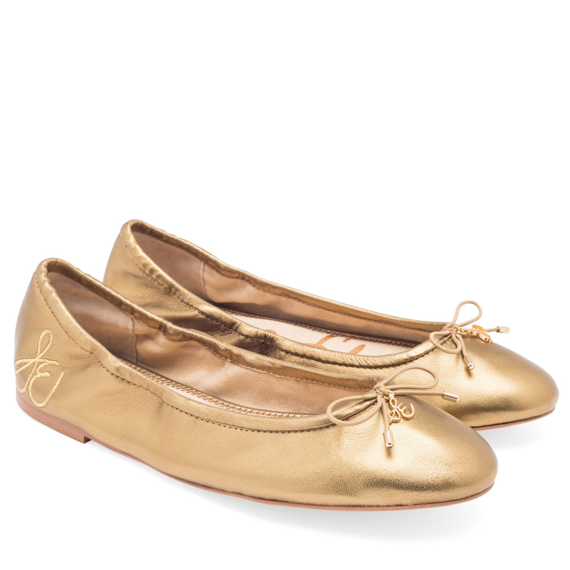 

Felicia leather ballerinas flats, Gold