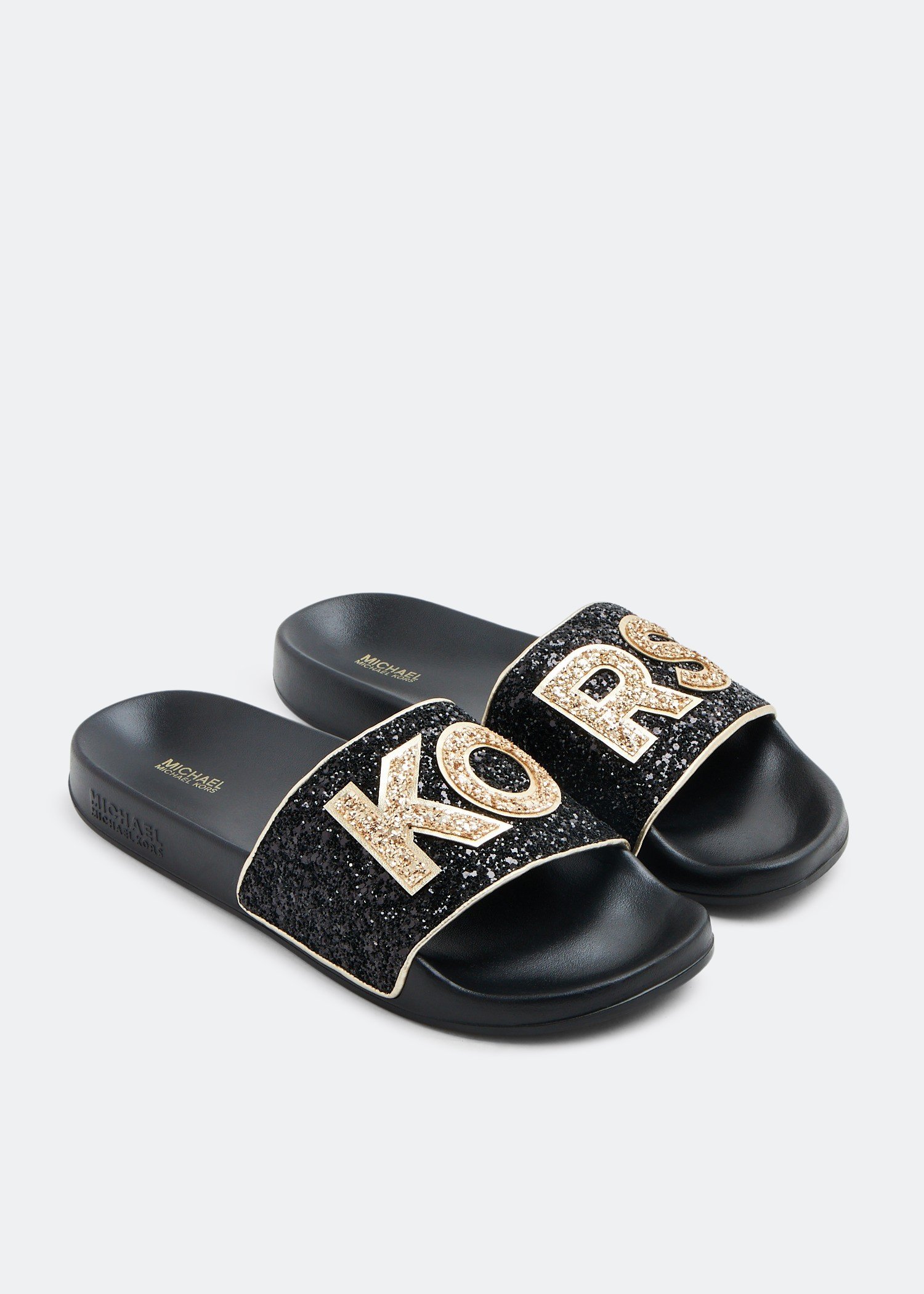 Michael Kors Gilmore slides for Women Black in UAE Level Shoes