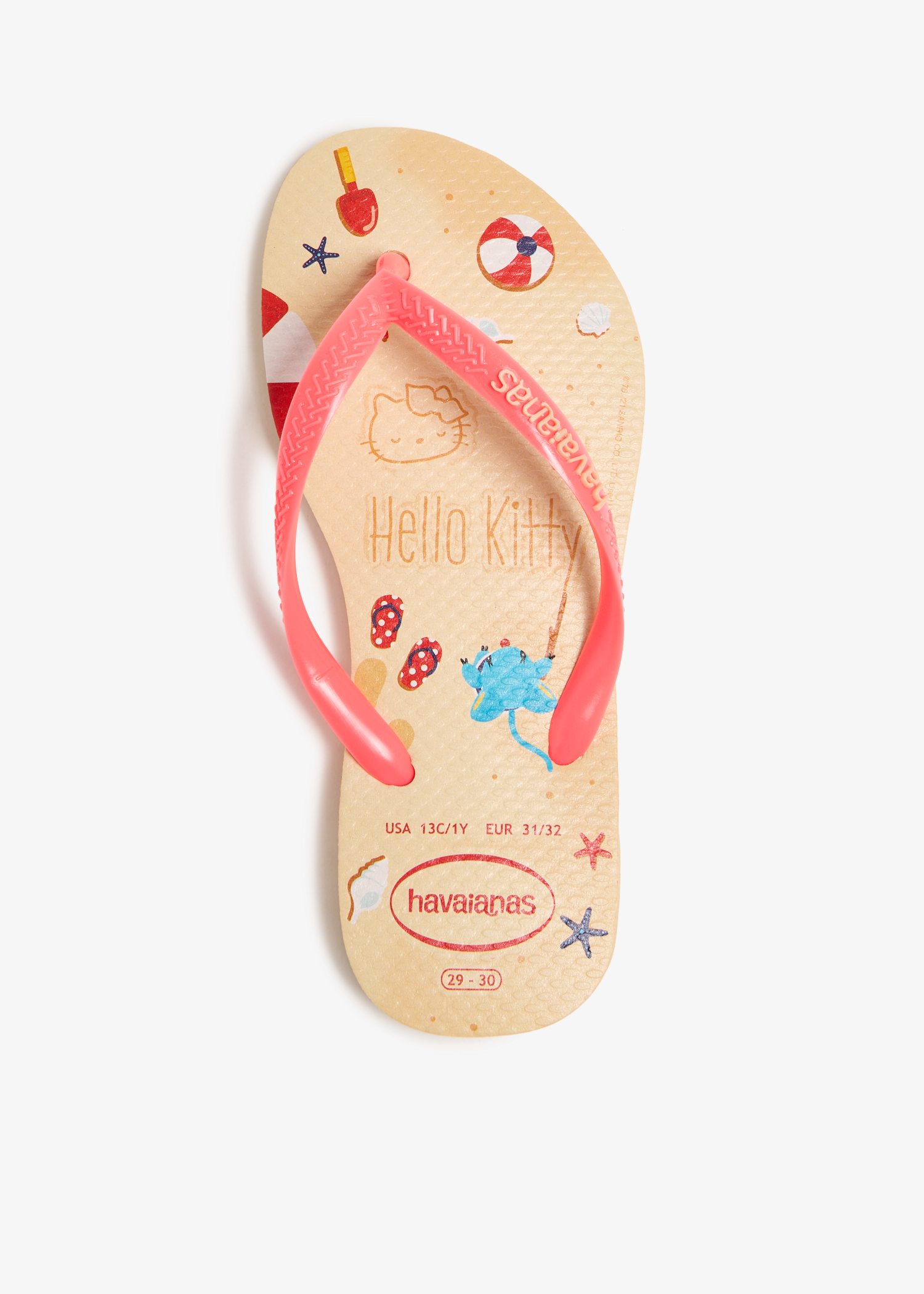 

Hello Kitty rubber flip flops, Beige