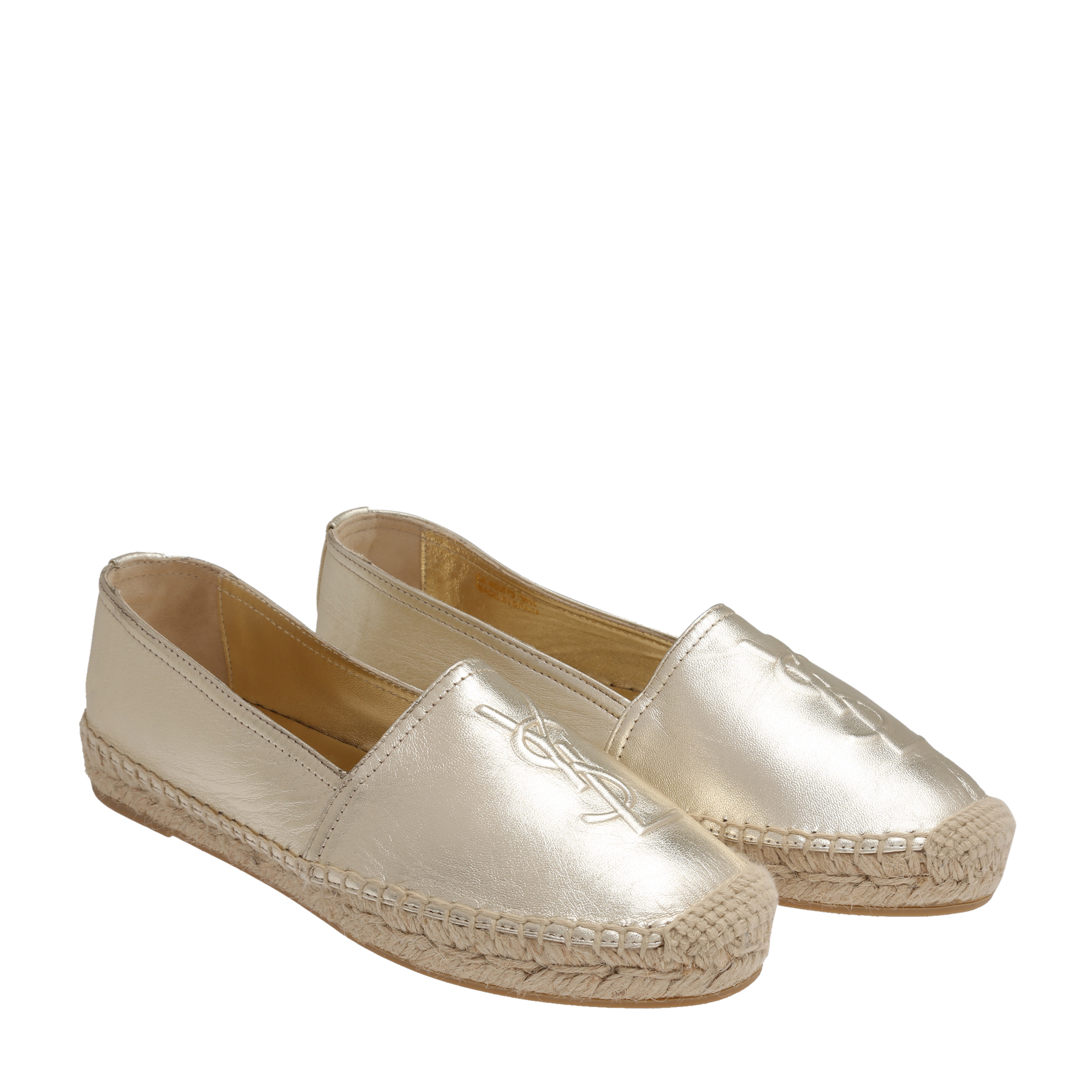 

Monogram leather espadrilles, Gold