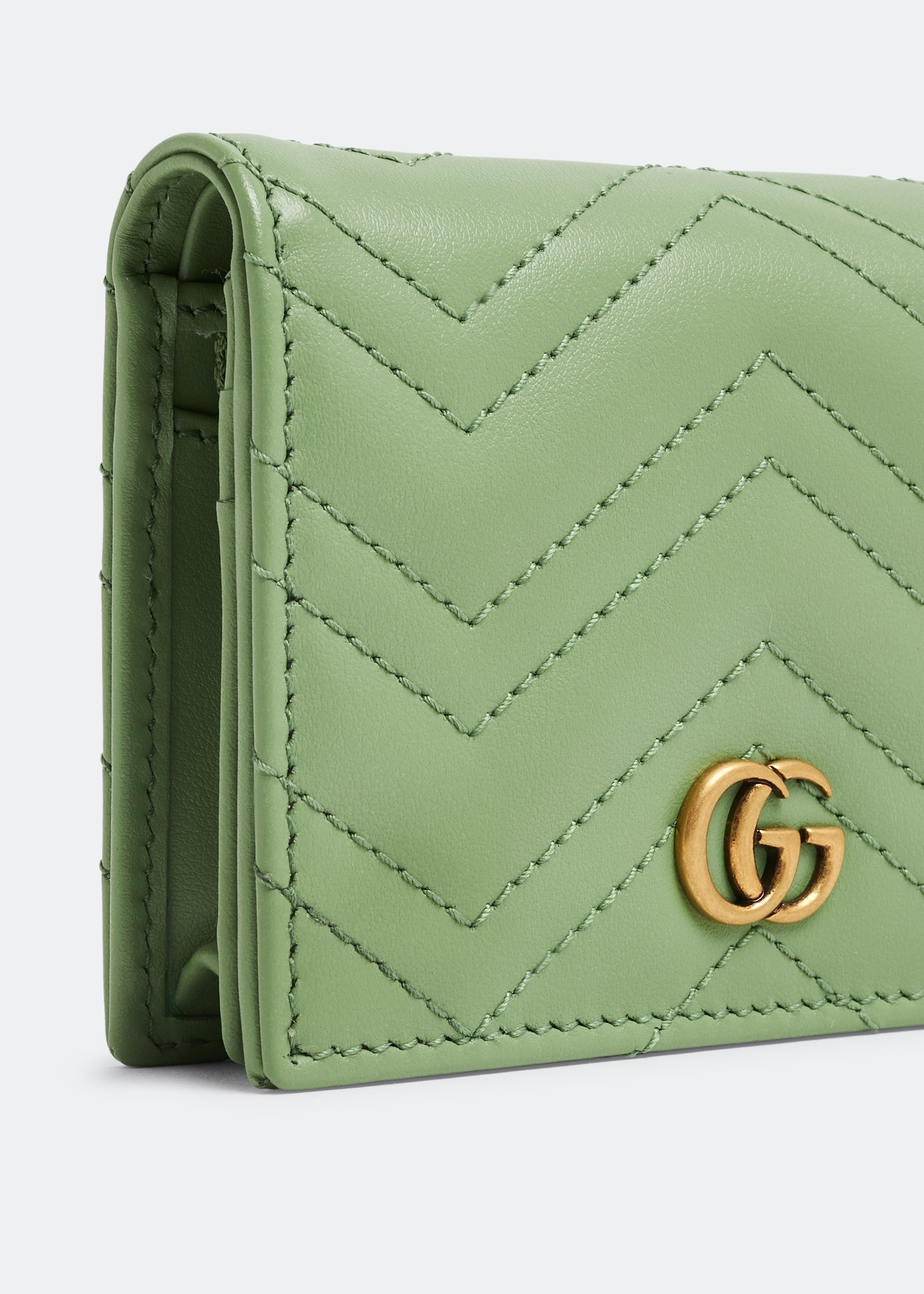 Gucci GG Marmont Small Forest Green Matelasse in Leather with  Palladium-tone - US