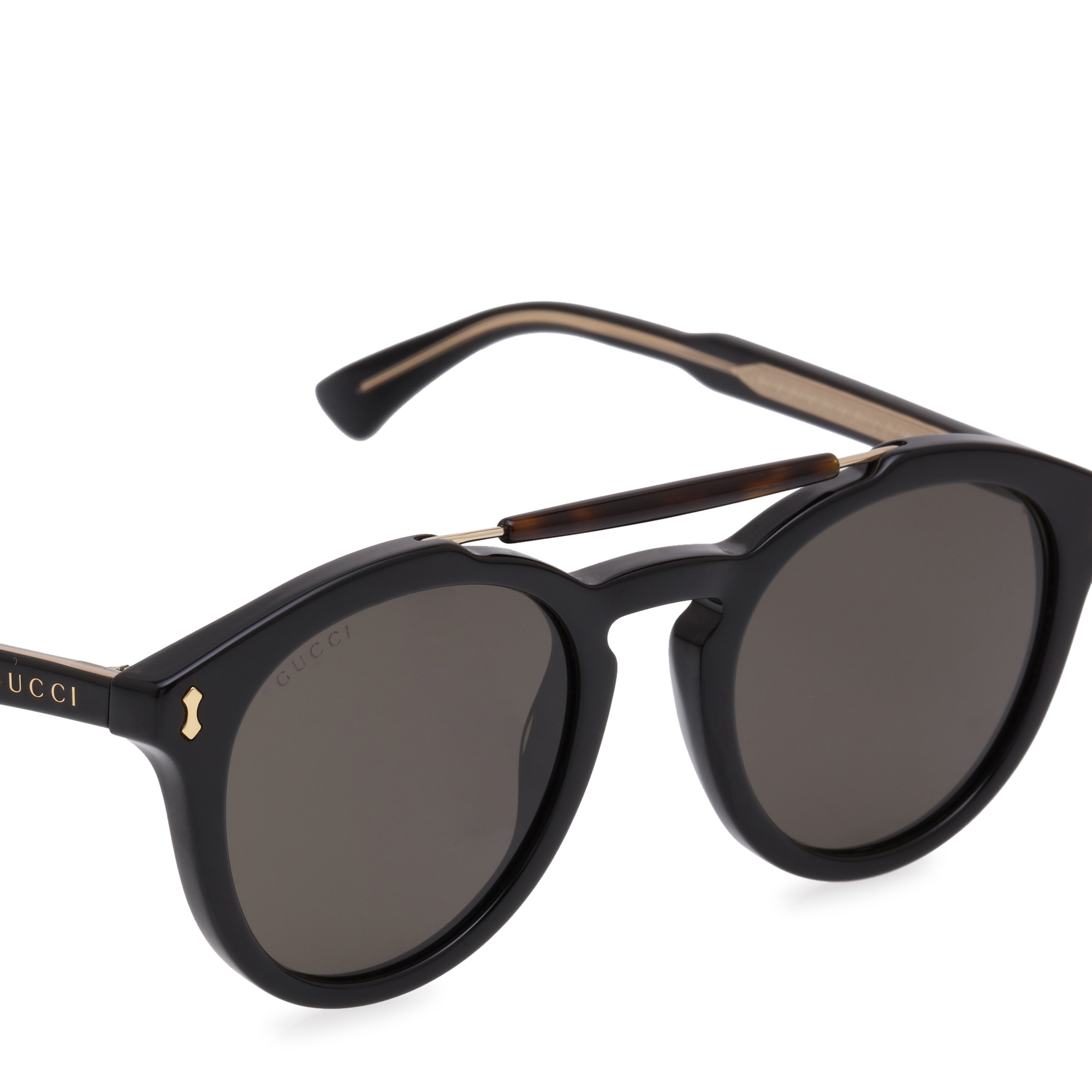 

Round-frame acetate sunglasses, Black