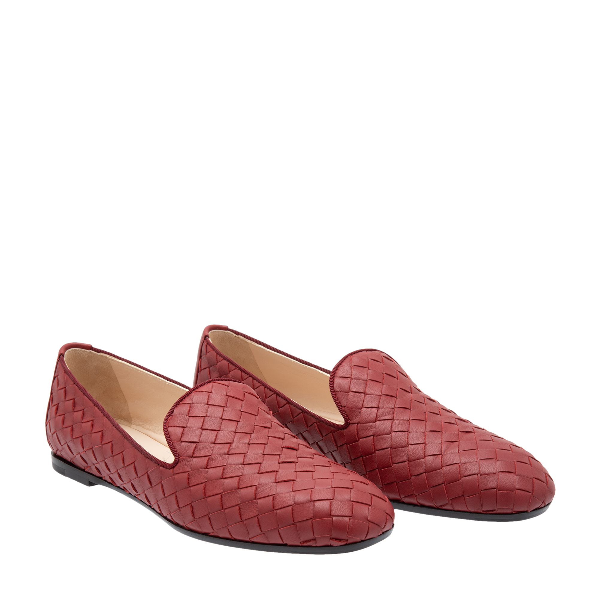 

Intrecciato leather loafers, Red