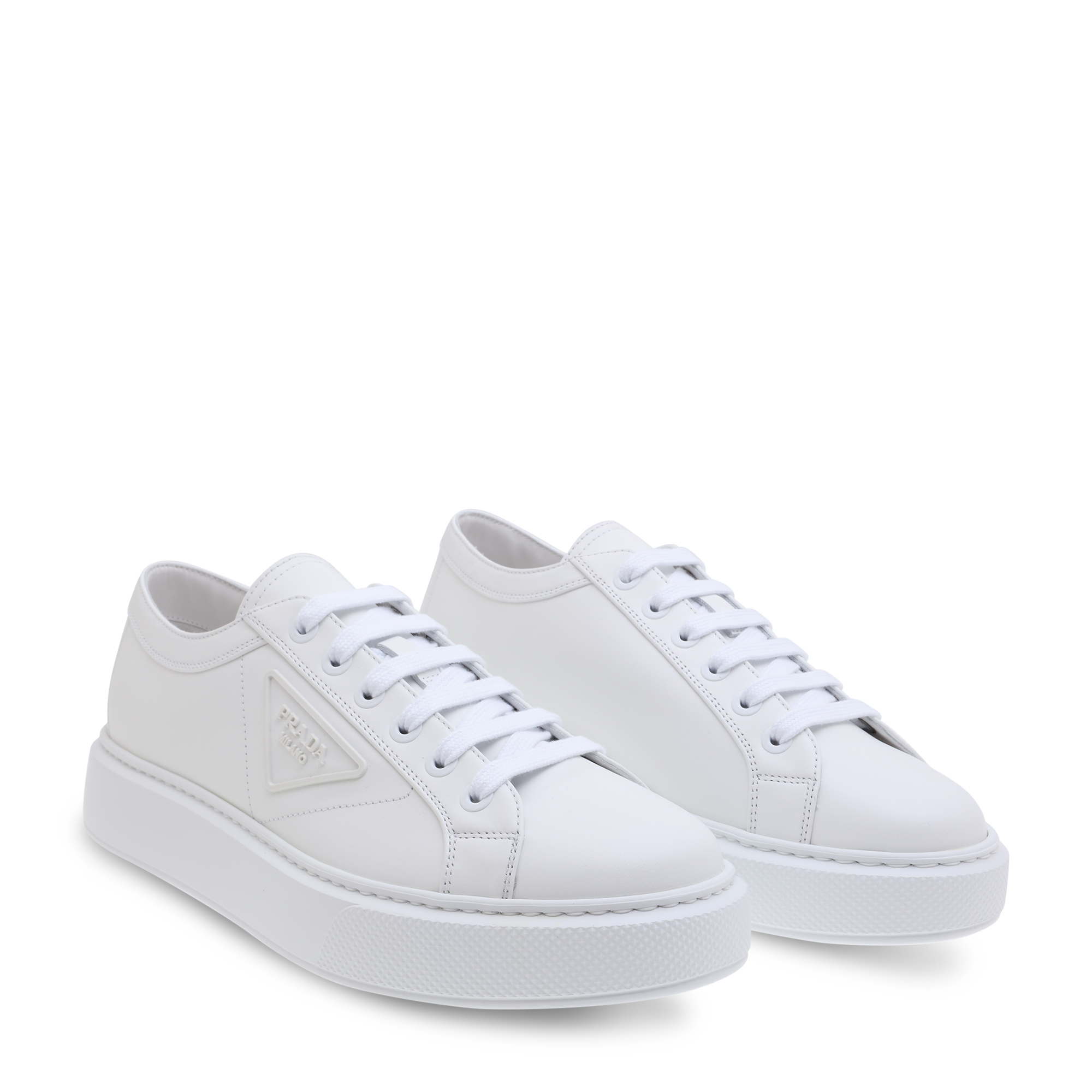 

Macro leather sneakers, White