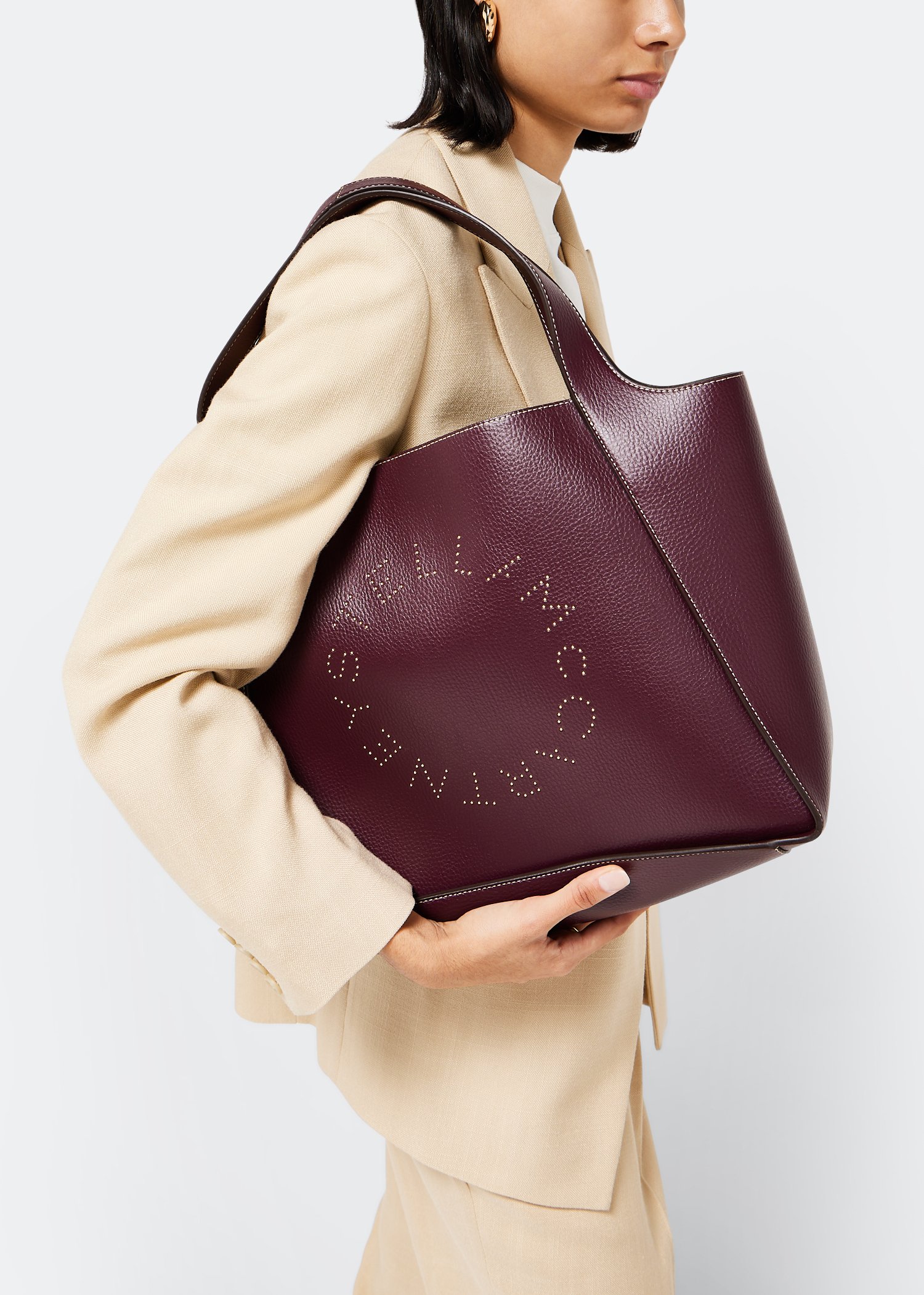 Stella McCartney Logo tote bag for Women - Burgundy in UAE | Level Shoes