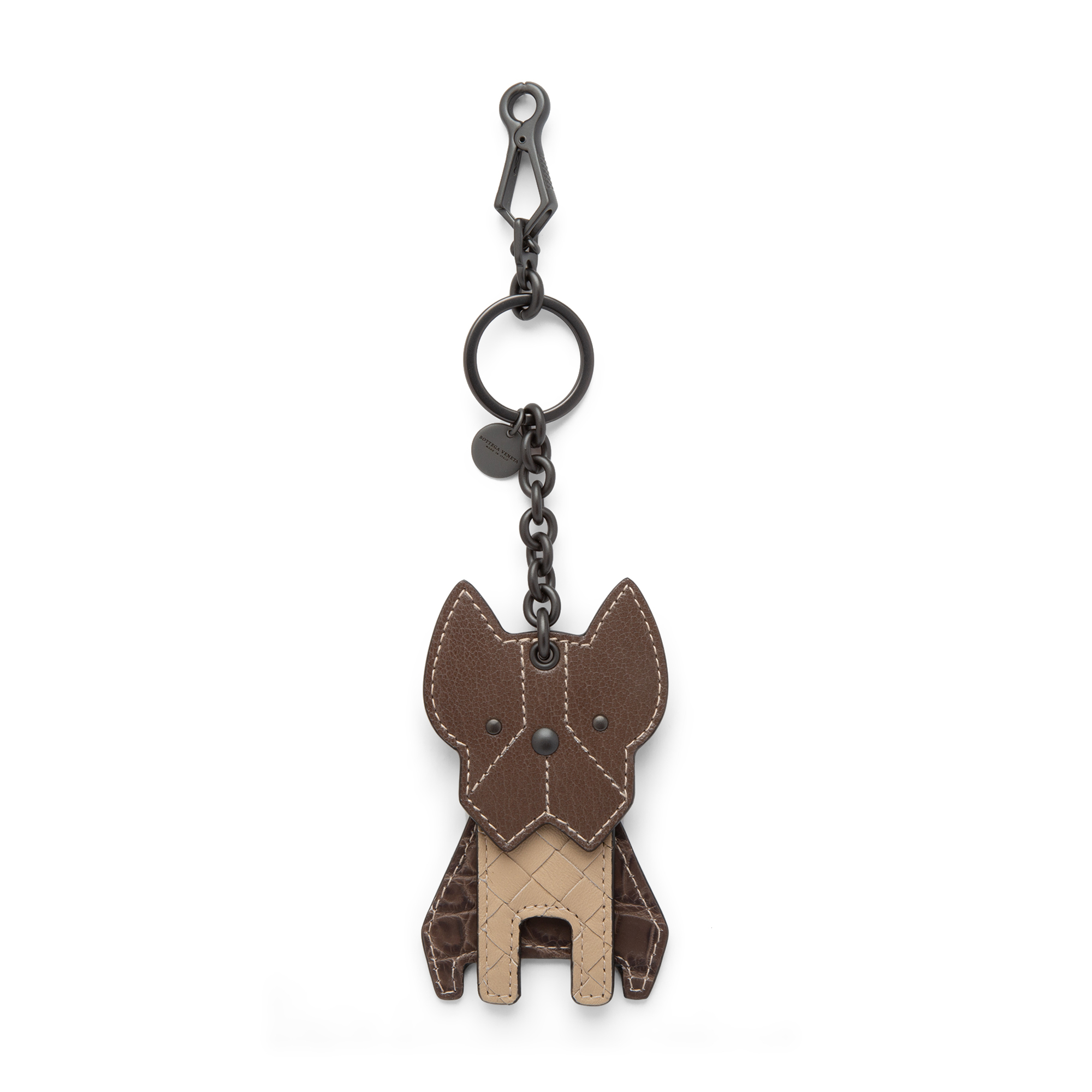 

Dog Intrecciato key charm, Multi-coloured