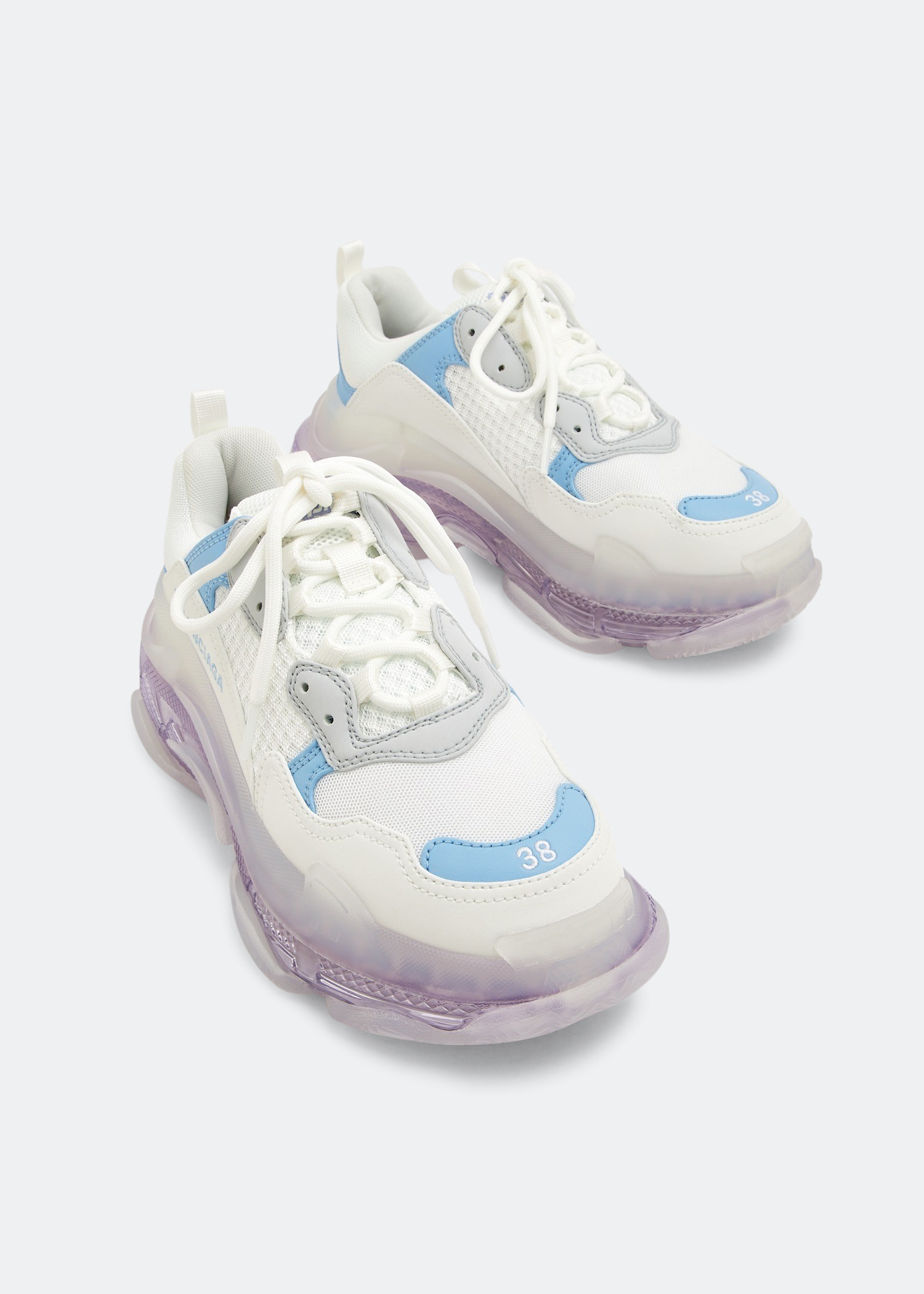 Balenciaga triple s hot sale clear sole rainbow