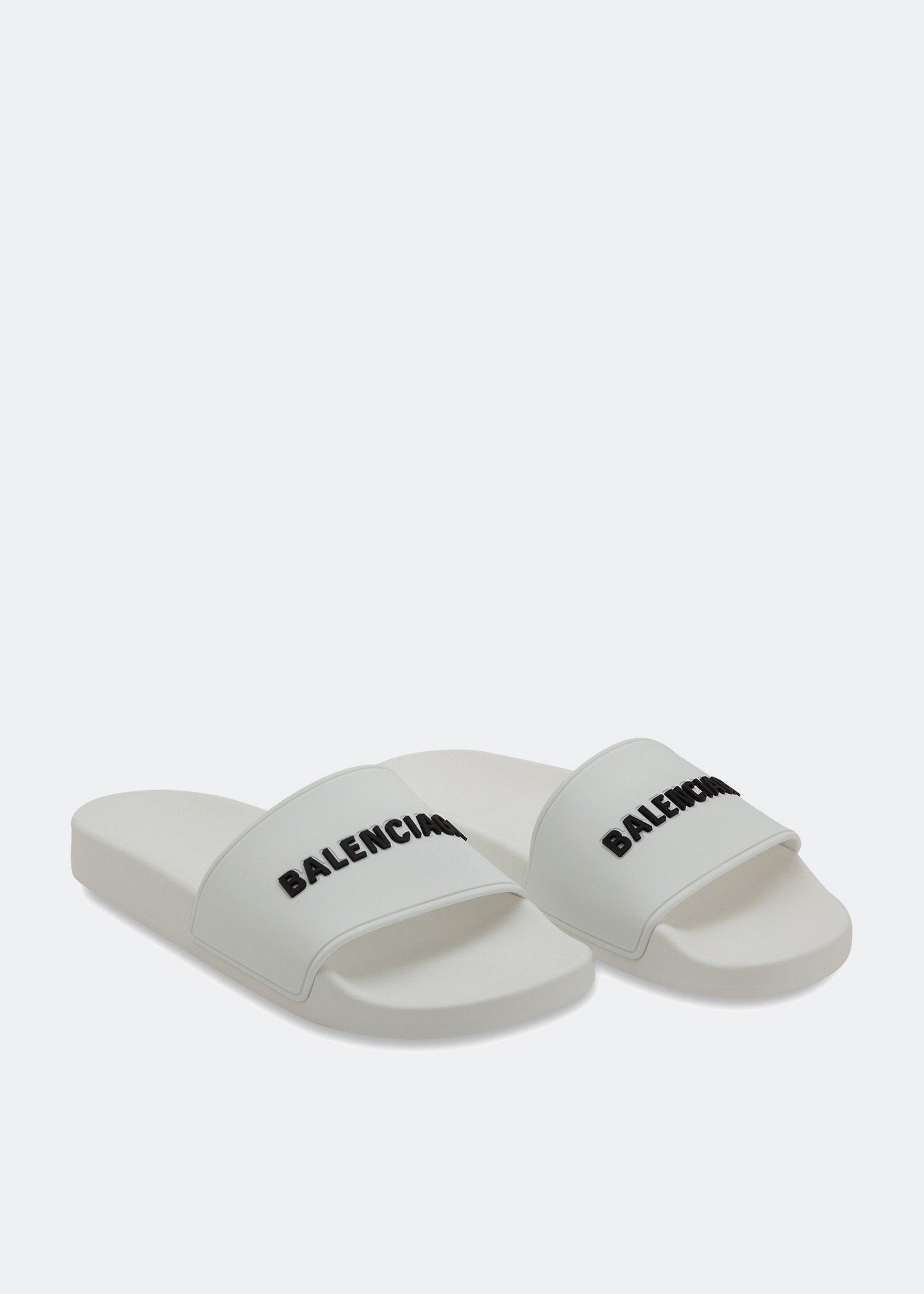 Balenciaga Logo rubber slides for Women White in UAE Level Shoes