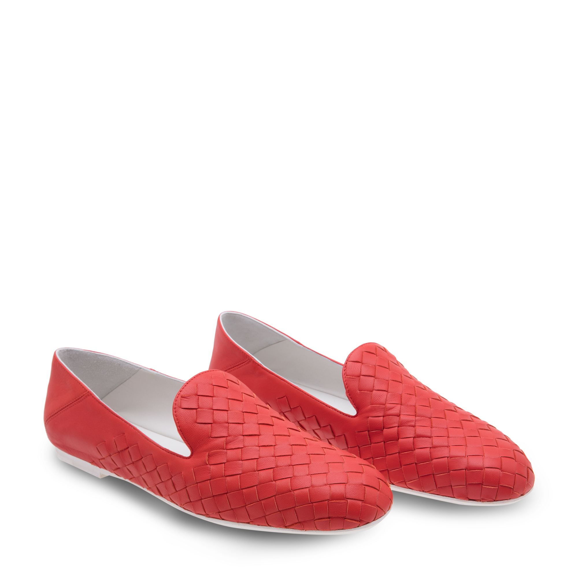 

Intrecciato leather loafers, Red