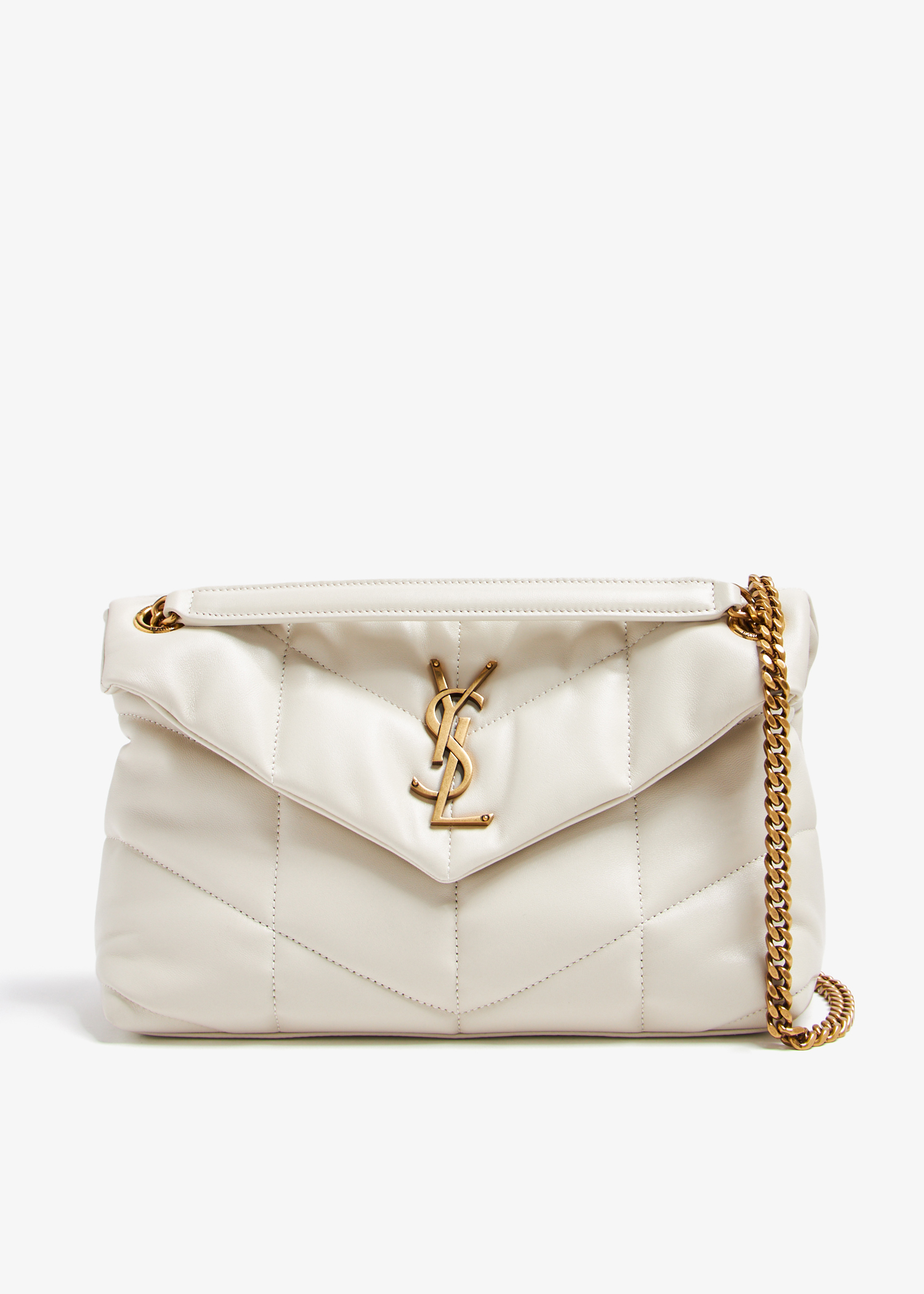 

Loulou Puffer small chain bag, White