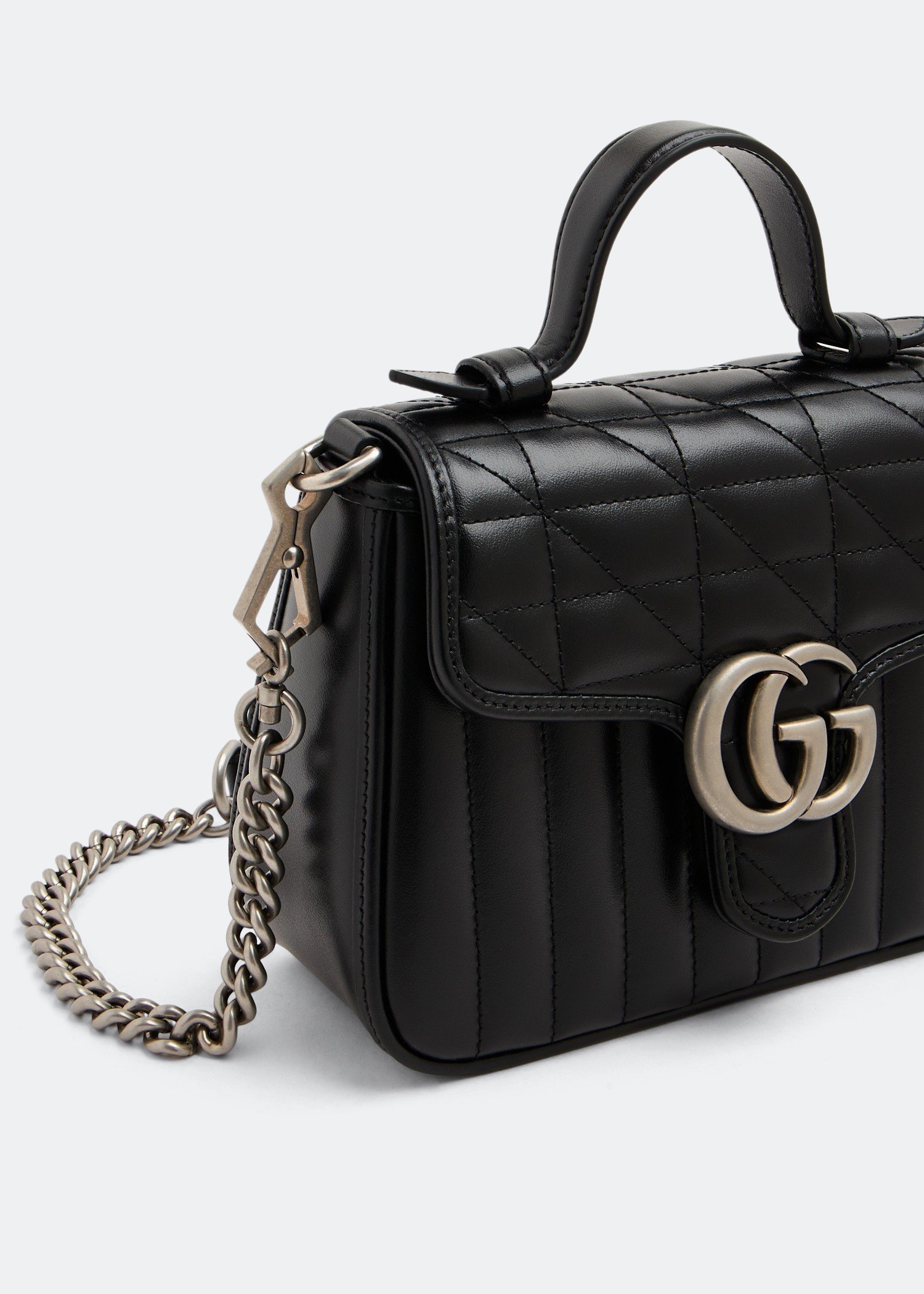 

GG Marmont mini top handle bag, Black