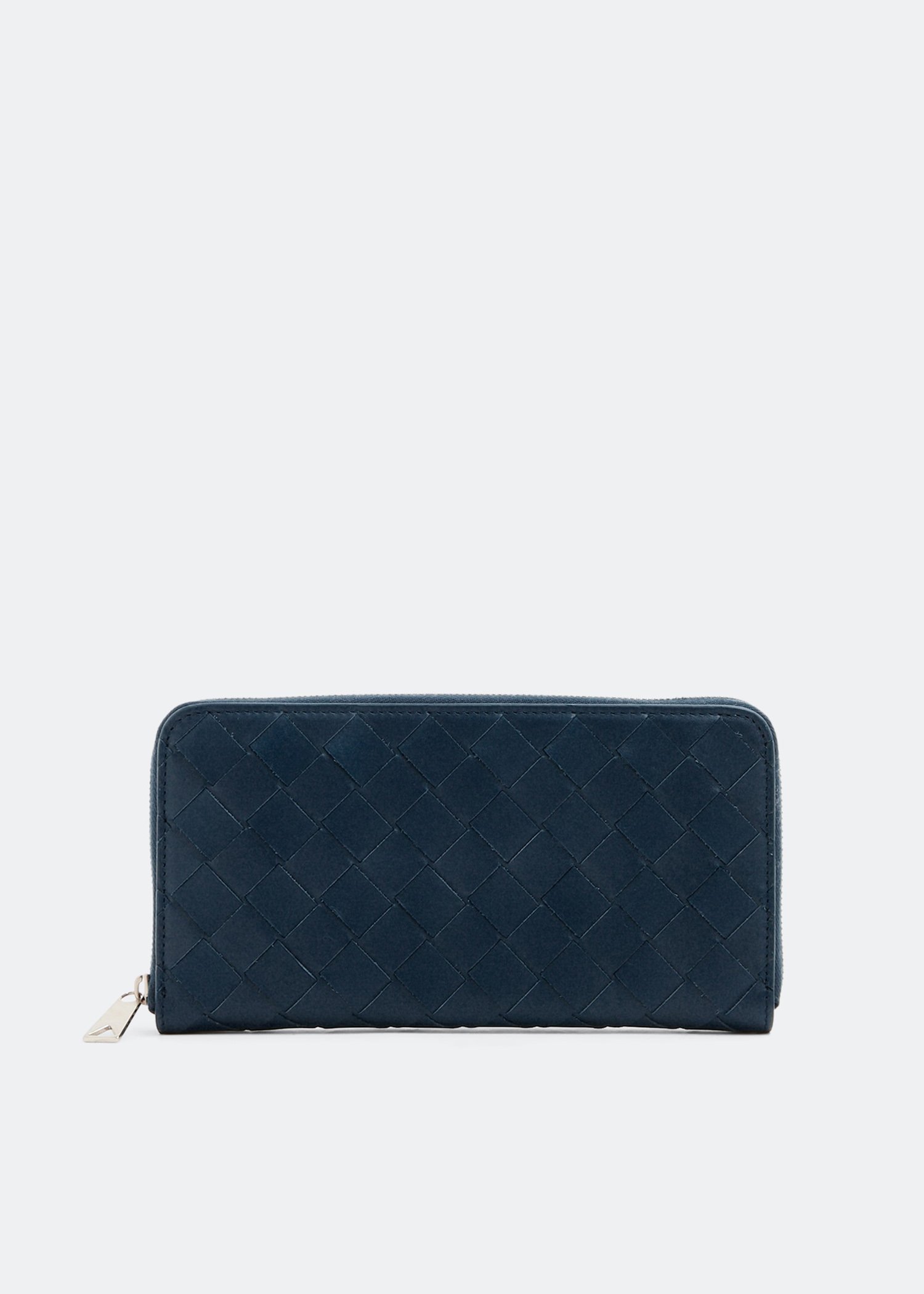 

Intrecciato zip-around wallet, Blue