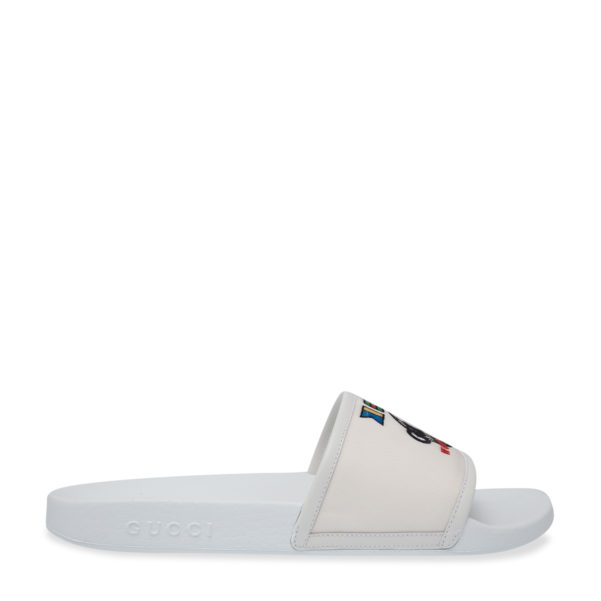 Gucci slides hot sale mens white